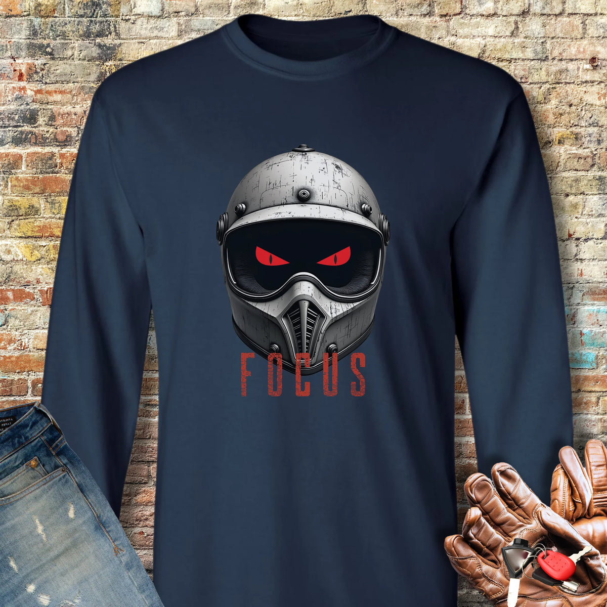 Focus Long Sleeve T-Shirt - Navy