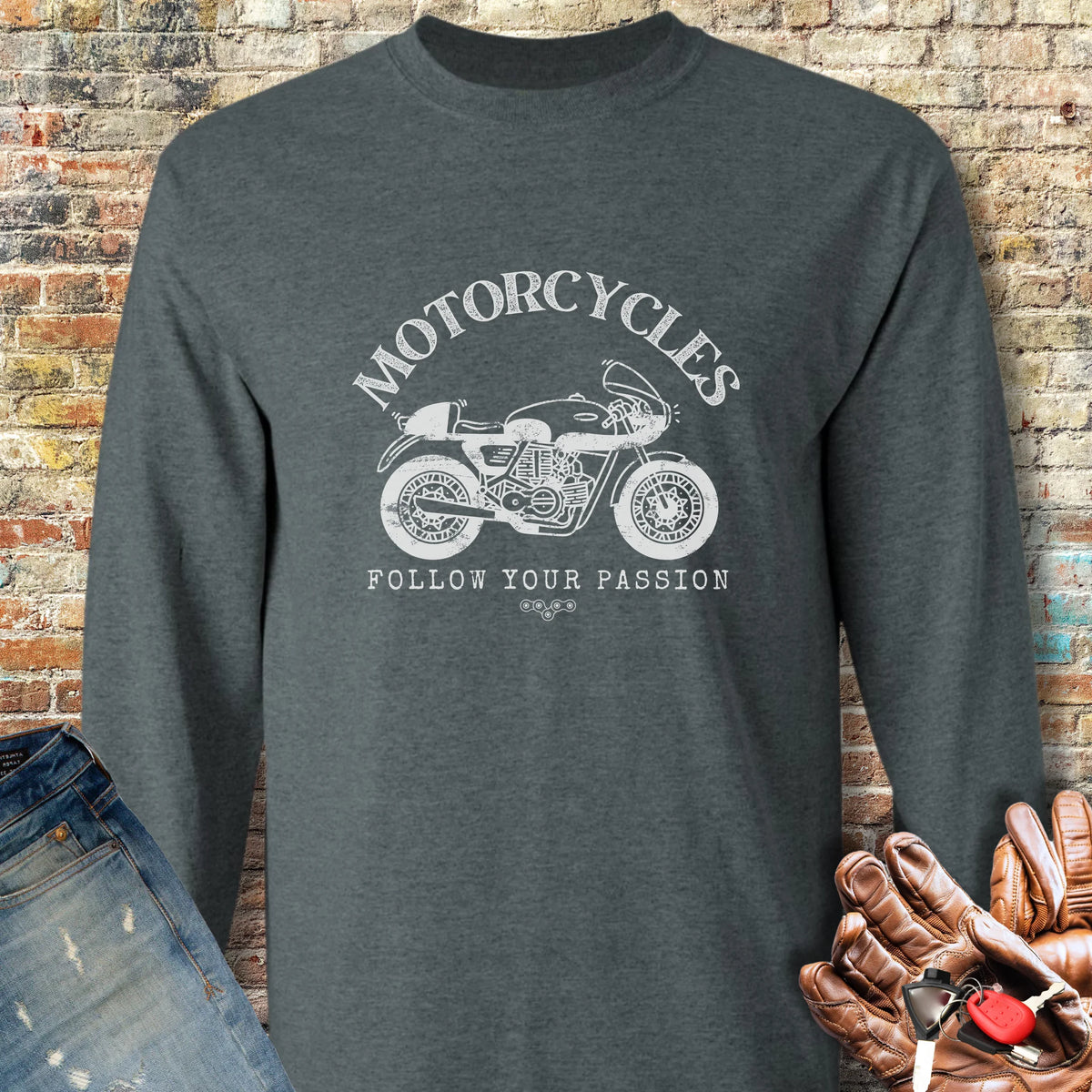 Follow Your Passion (Classic) Long Sleeve T-Shirt - Dark Heather