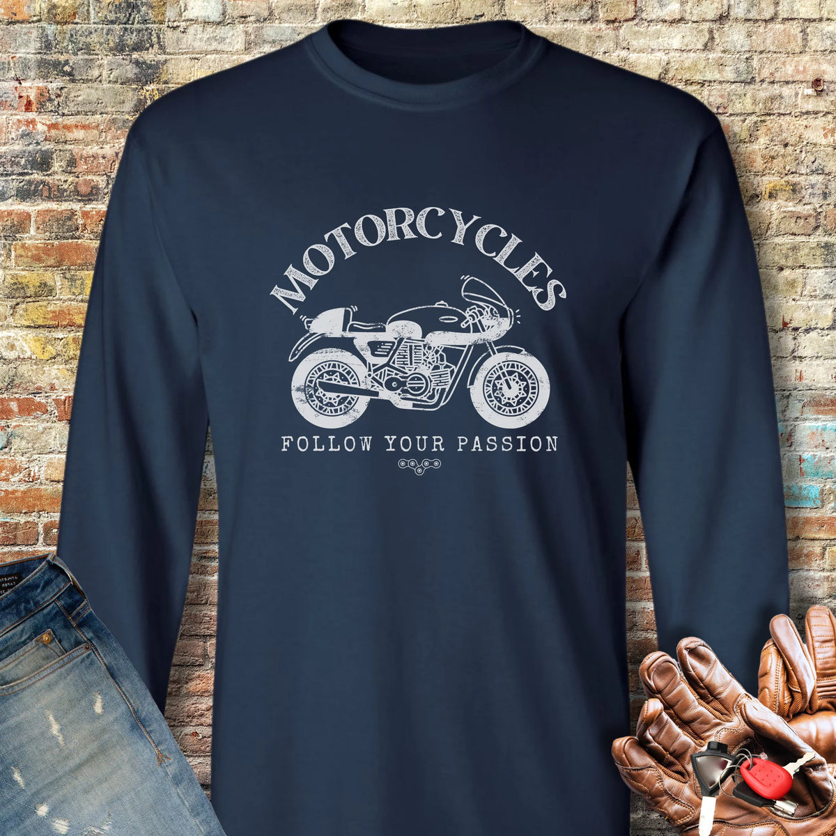 Follow Your Passion (Classic) Long Sleeve T-Shirt - Navy