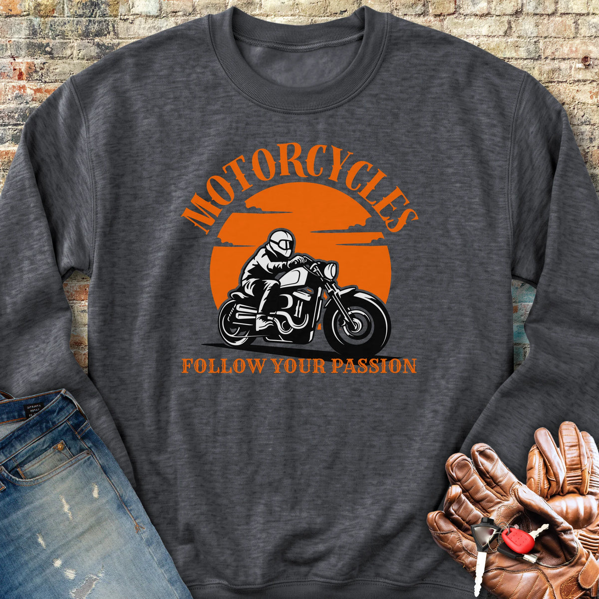 Follow Your Passion (Cruiser) Sweatshirt - Dark Heather