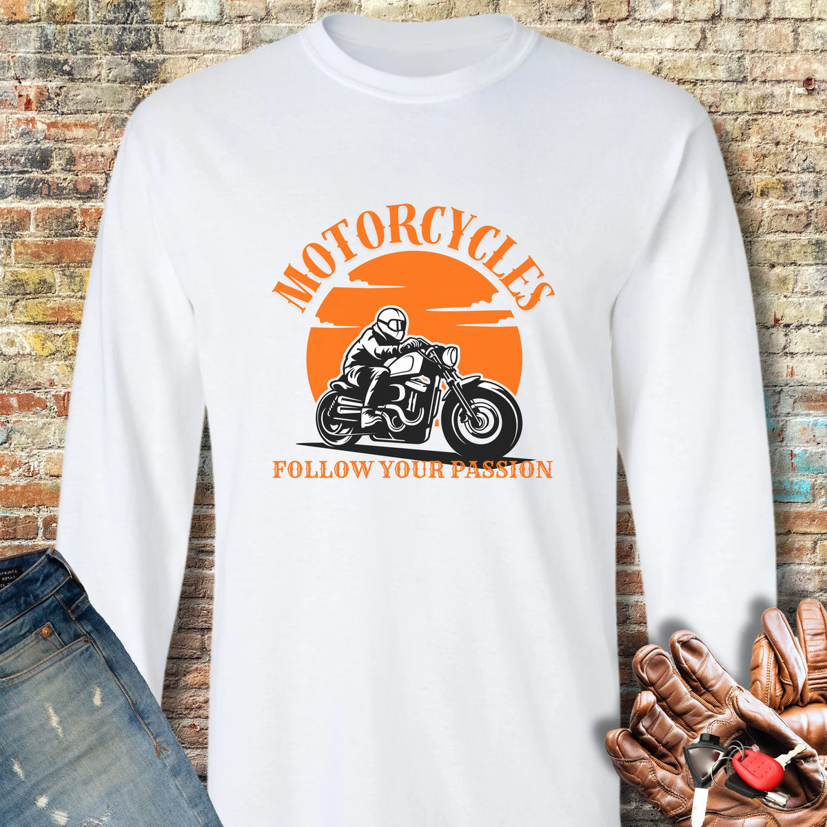 Follow Your Passion (Cruiser) Long Sleeve T-Shirt - White