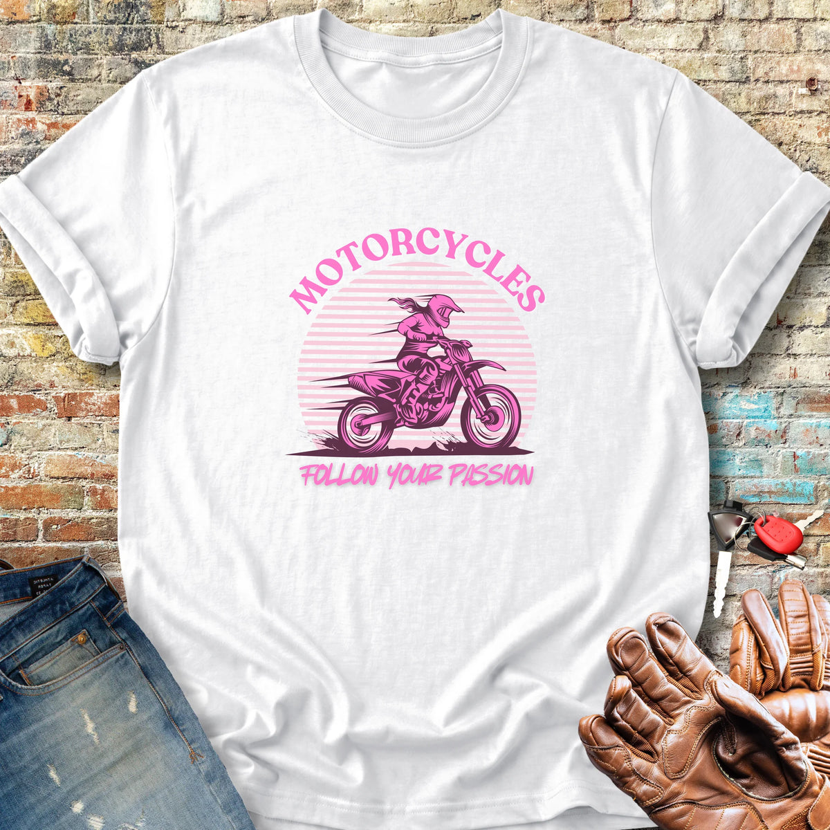 Follow Your Passion (MotoX) Classic T-Shirt - White
