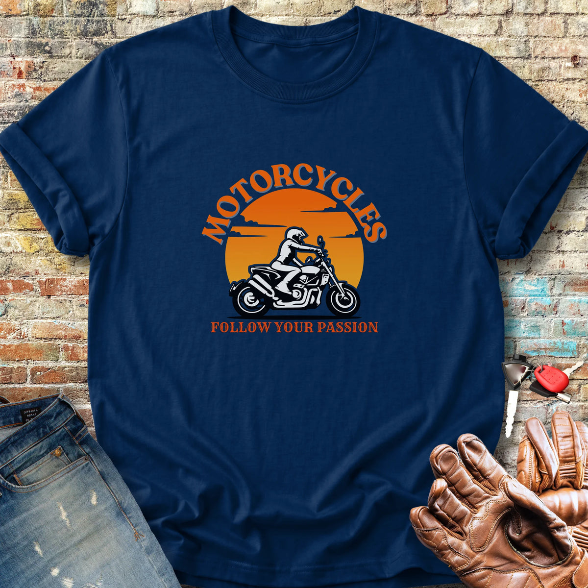 Follow Your Passion (Road) Classic T-Shirt - Navy