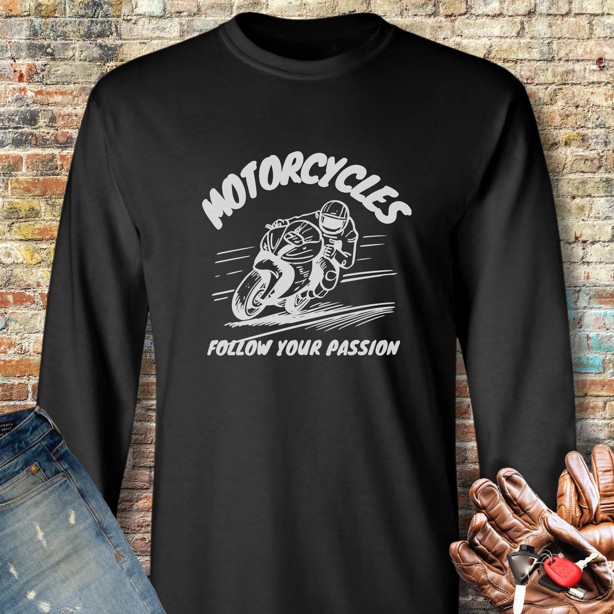 Follow Your Passion (Sport) Long Sleeve T-Shirt - Black