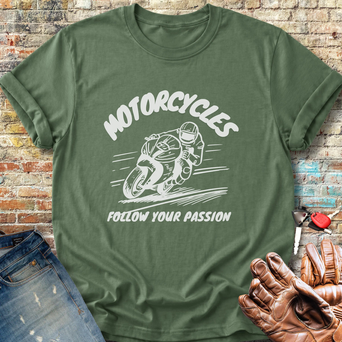 Follow Your Passion (Sport) Classic T-Shirt - Military Green