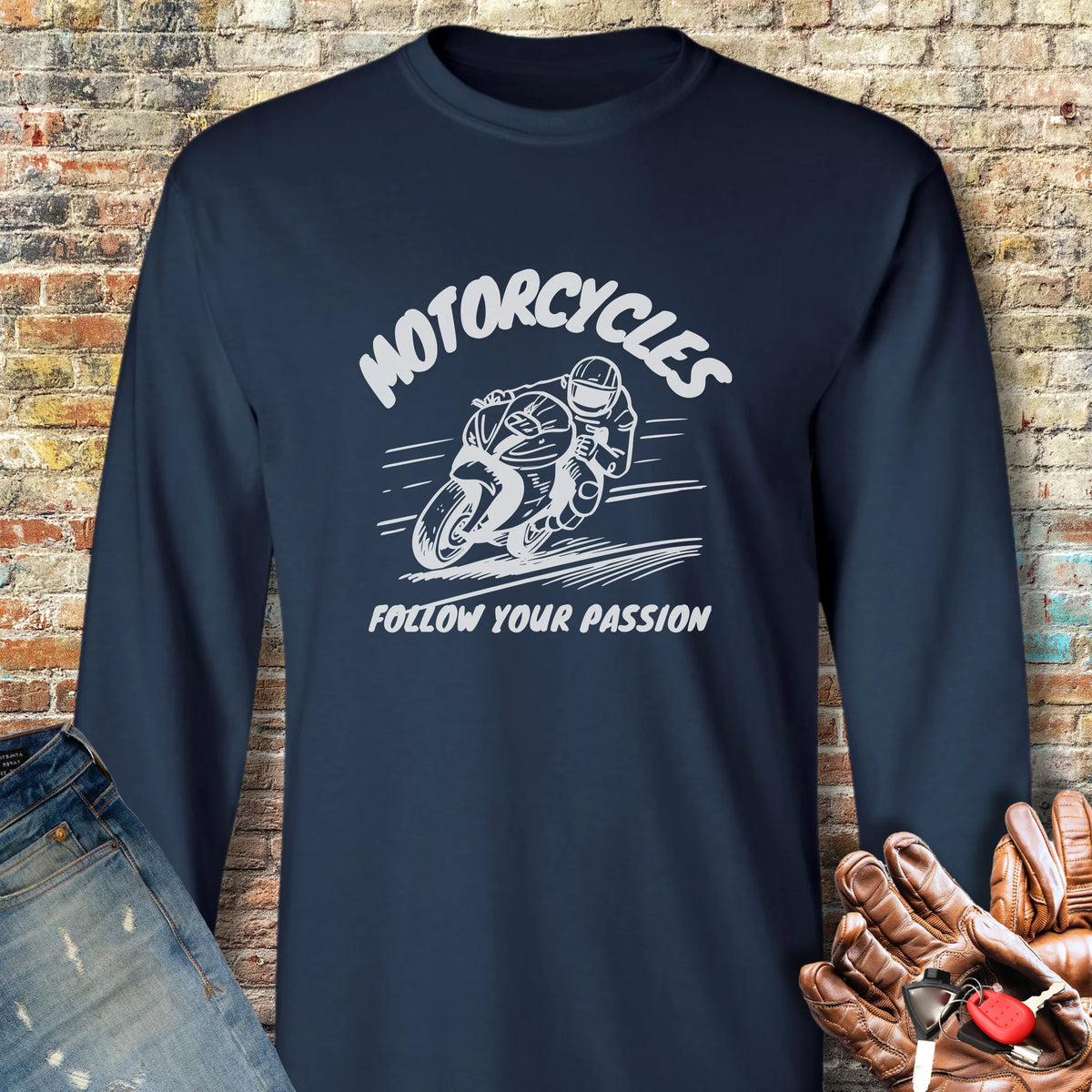 Follow Your Passion (Sport) Long Sleeve T-Shirt - Navy