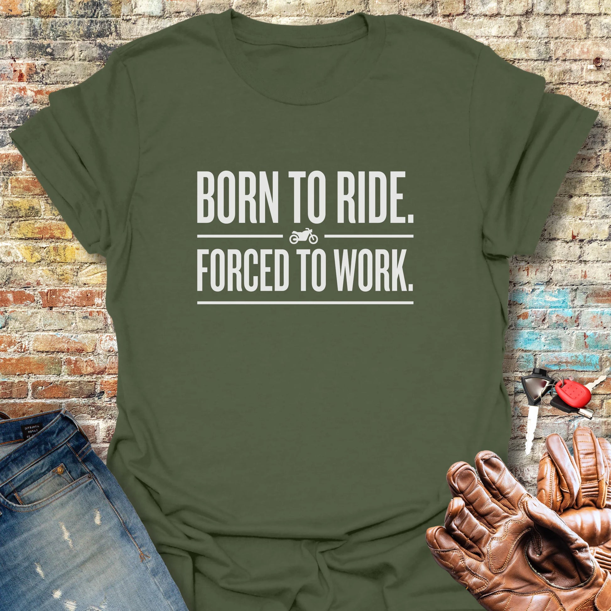 Forced To Work T-Shirt - Military Green