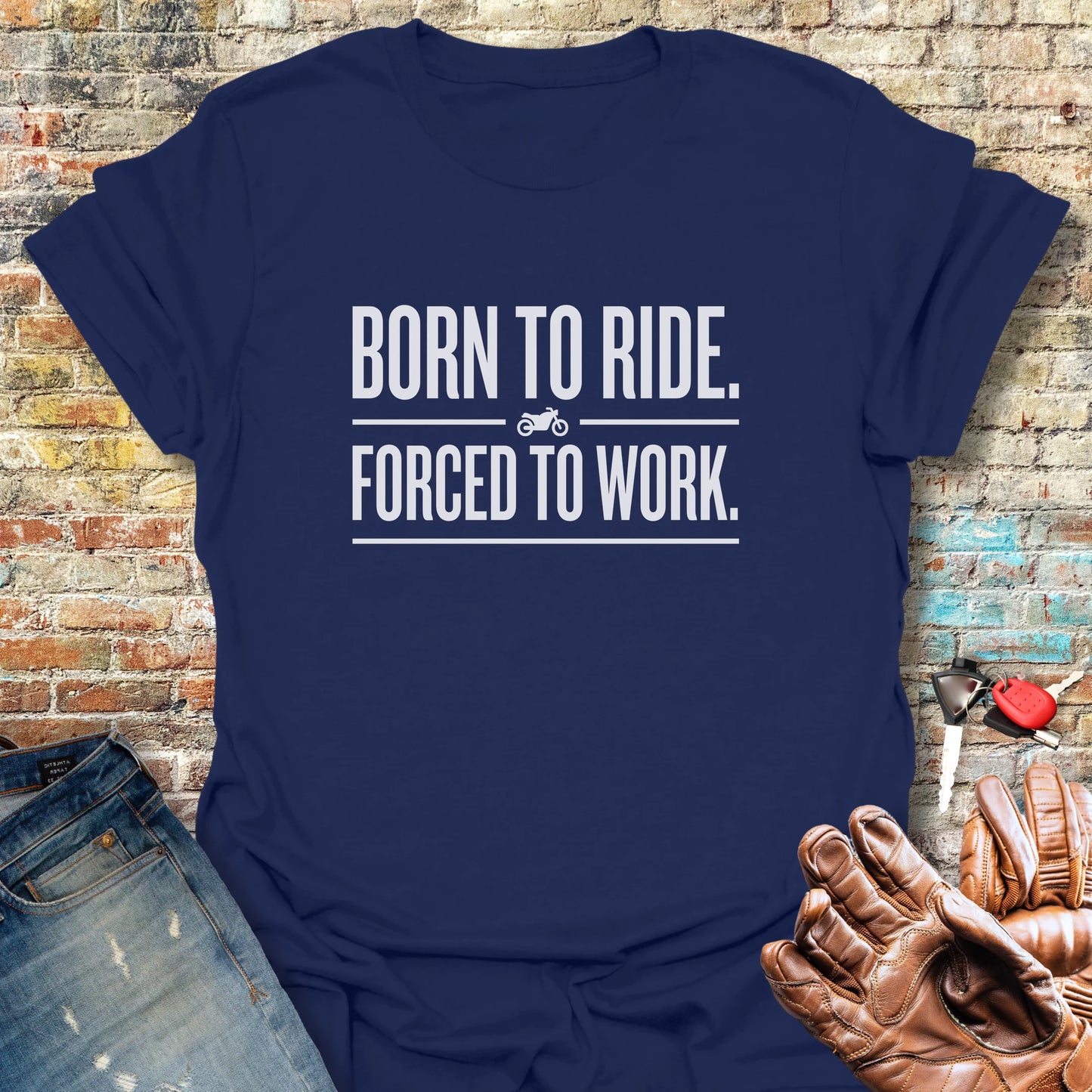 Forced To Work T-Shirt - Navy