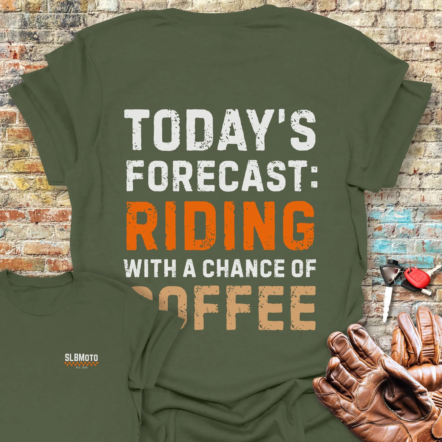 Forecast Back Print T-Shirt - Military Green