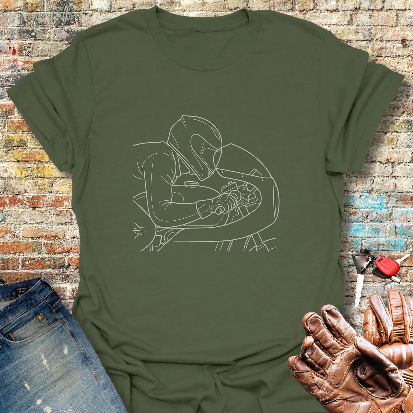 Form Follows Wind T-Shirt - Military Green