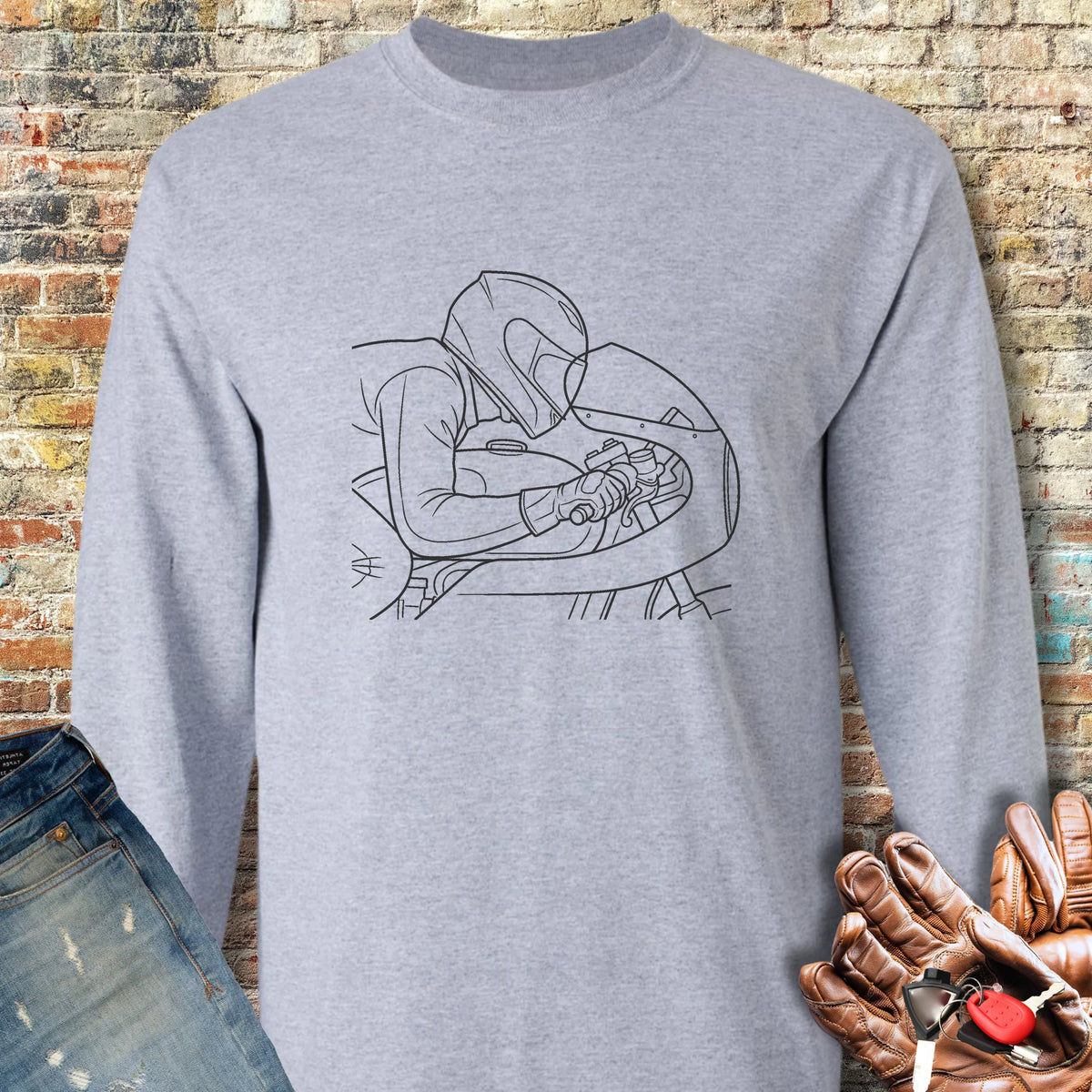 Form Follows Wind Long Sleeve T-Shirt - Sport Grey