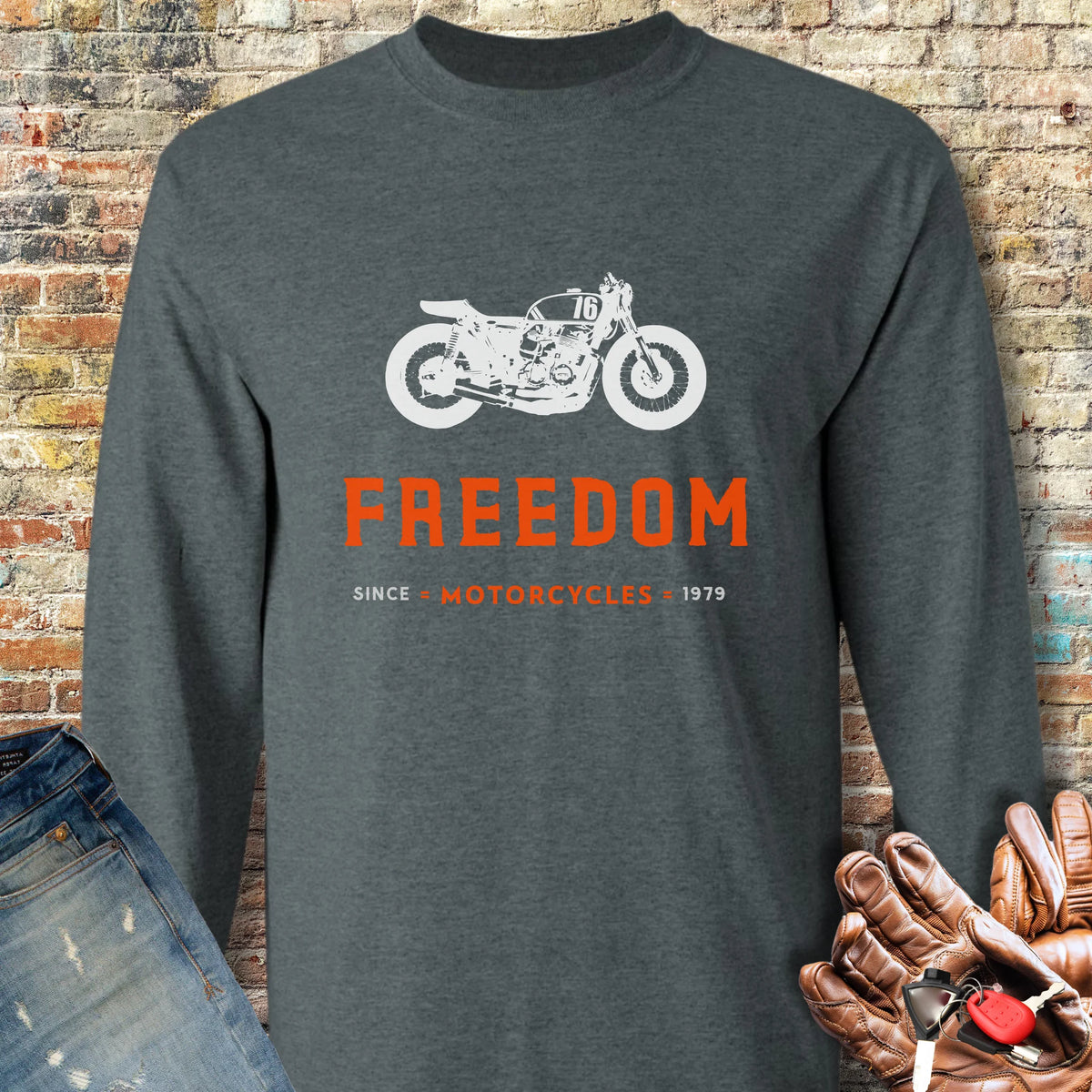 Freedom Long Sleeve T-Shirt - Dark Heather