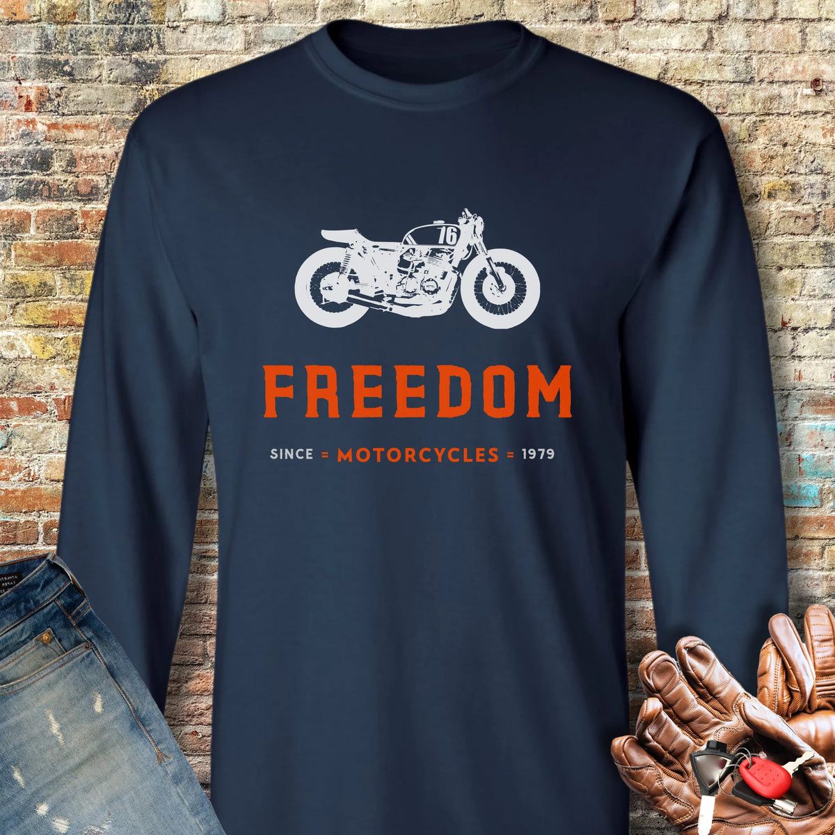 Freedom Long Sleeve T-Shirt - Navy