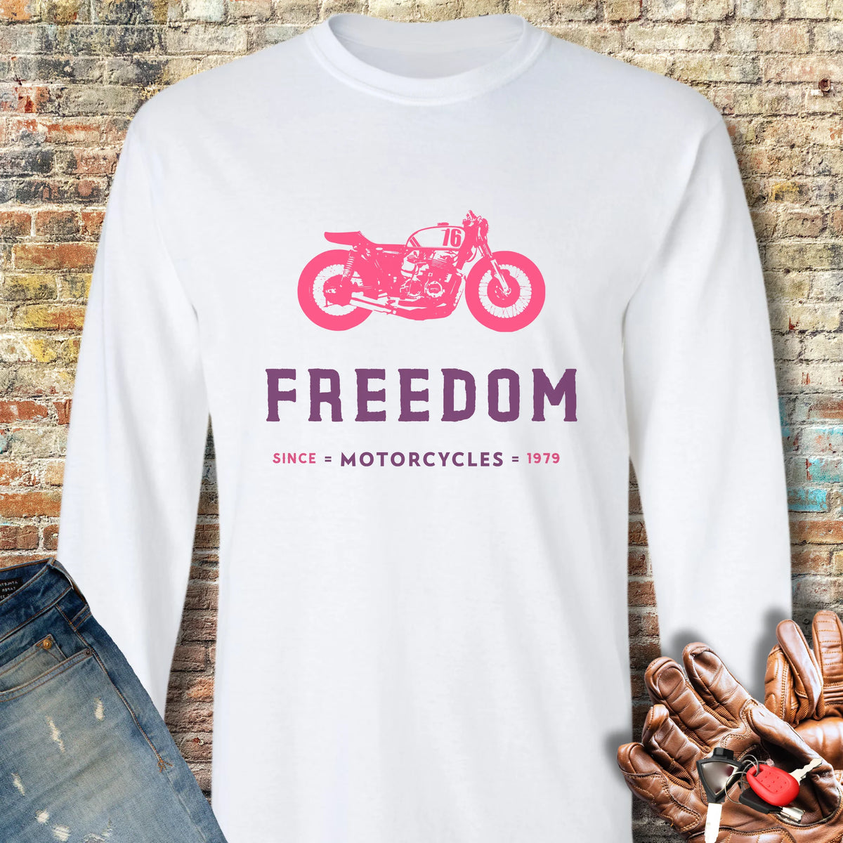 Freedom Long Sleeve T-Shirt - White
