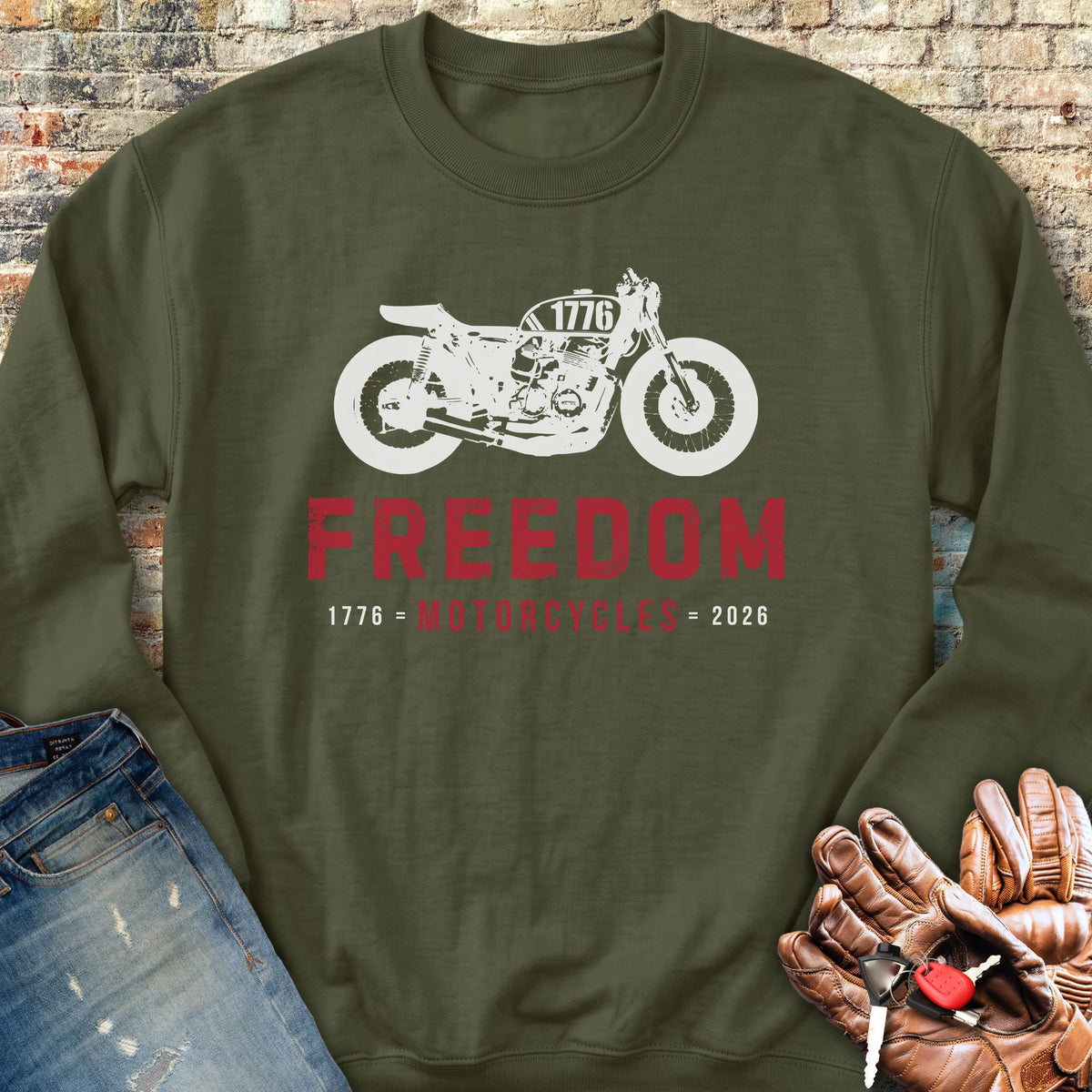Freedom 250th Sweatshirt - Military Green