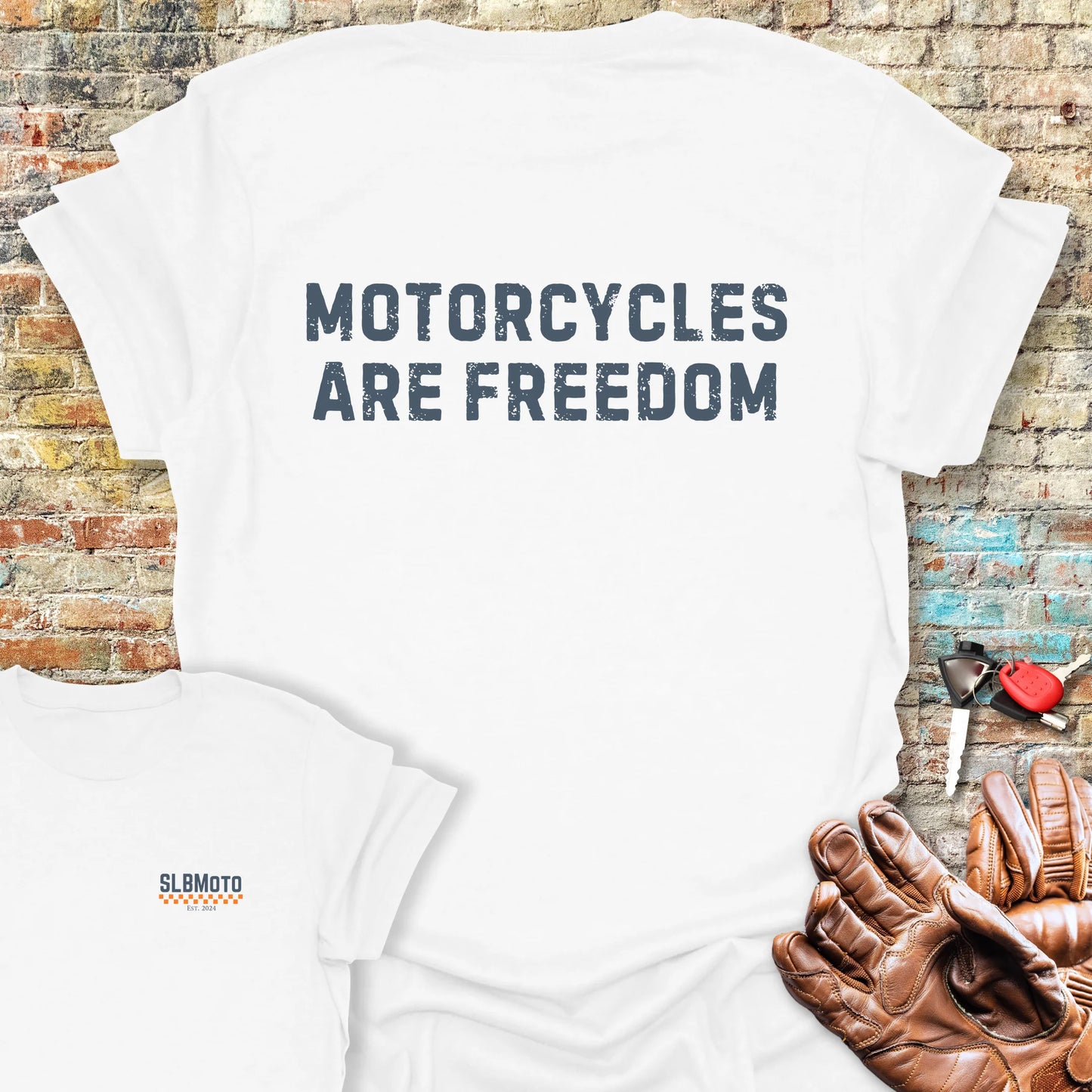 Freedom (Text) Back Print T-Shirt - White