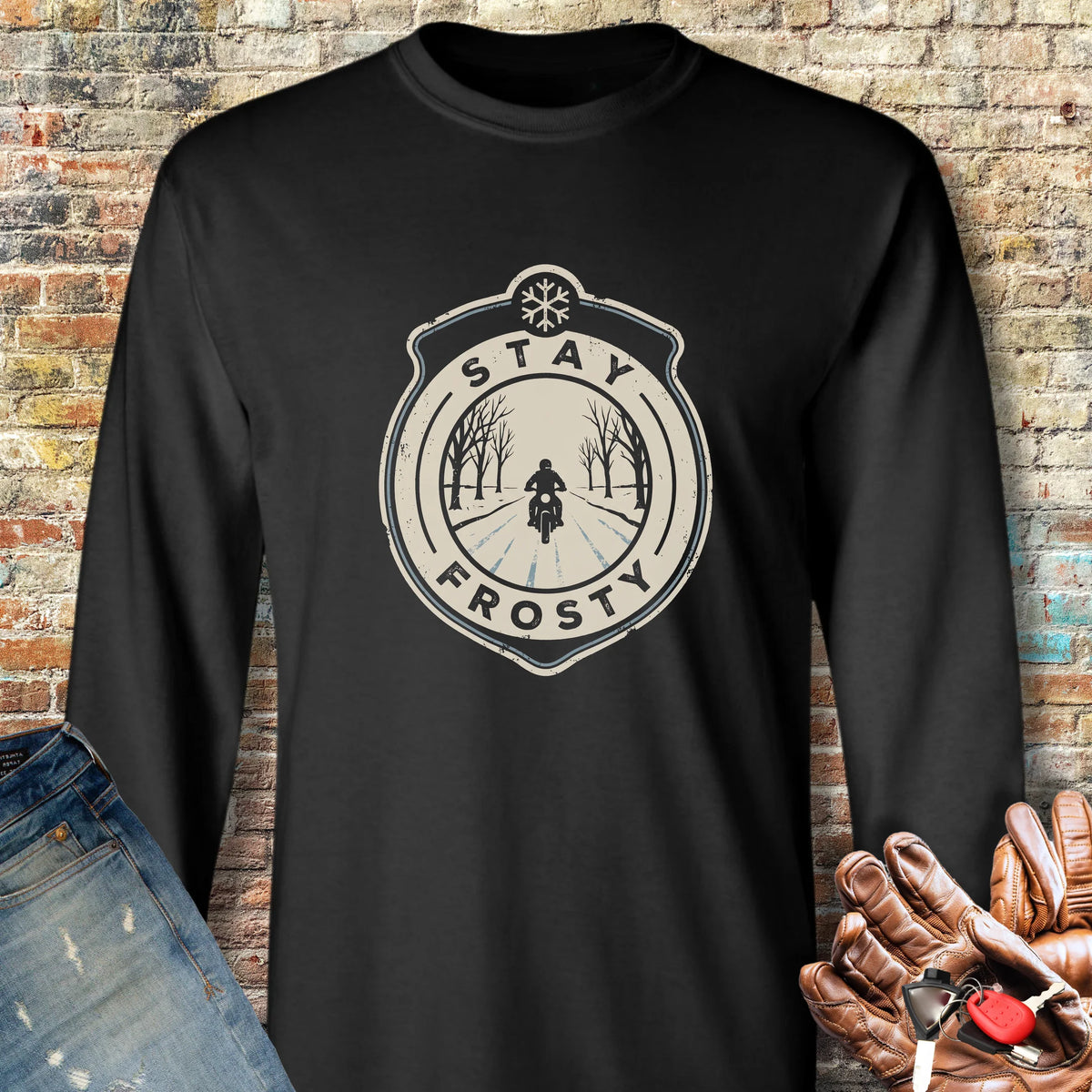 Frosty Patch Long Sleeve T-Shirt - Black