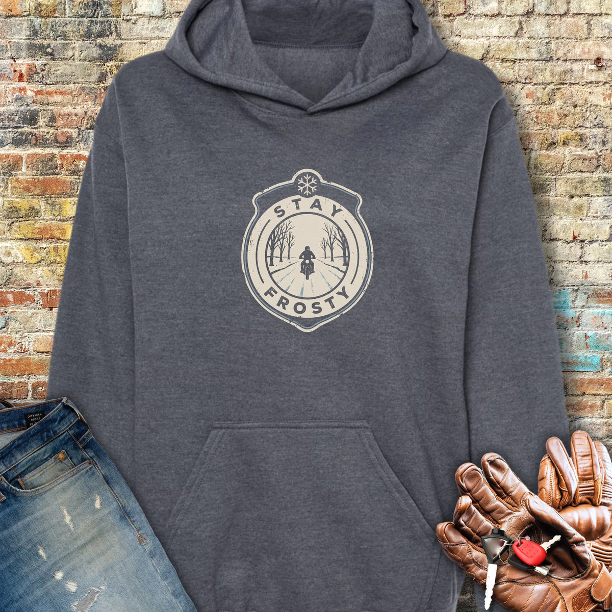 Frosty Patch Hoodie - Dark Heather