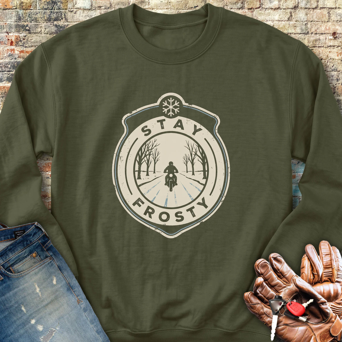 Frosty Patch Sweatshirt - Military Green
