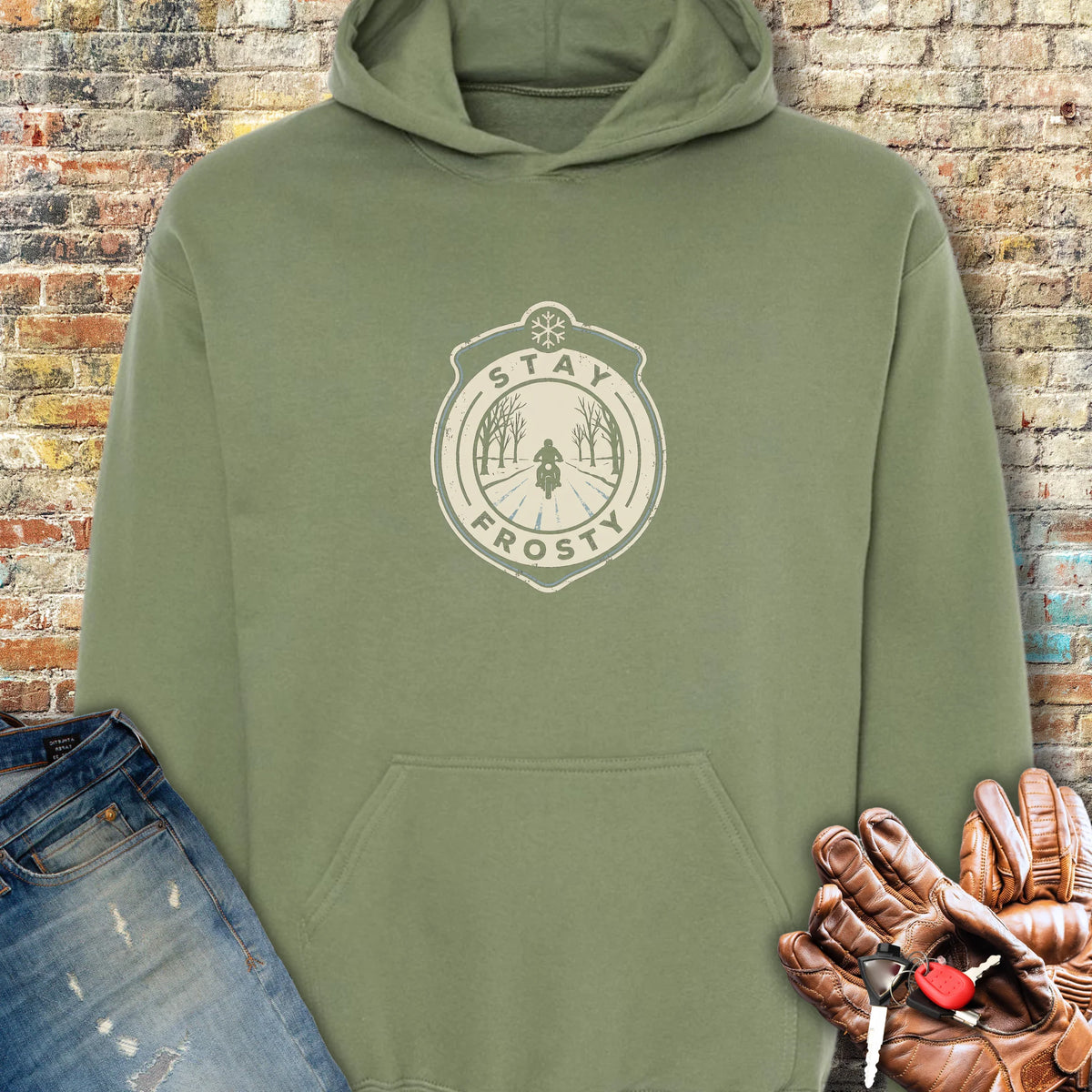 Frosty Patch Hoodie - Military Green