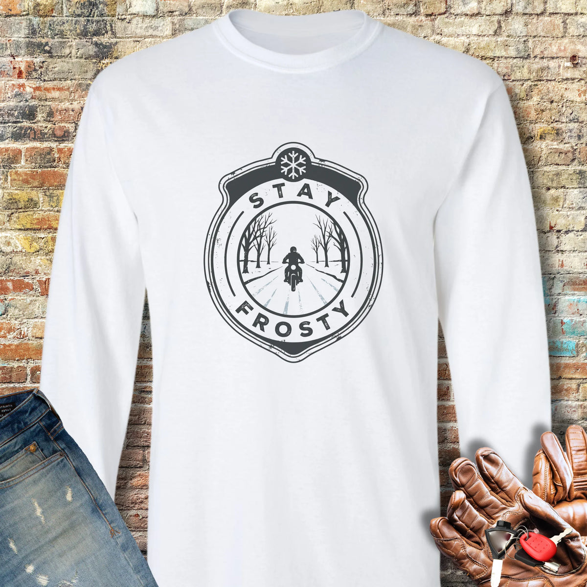 Frosty Patch Long Sleeve T-Shirt - White
