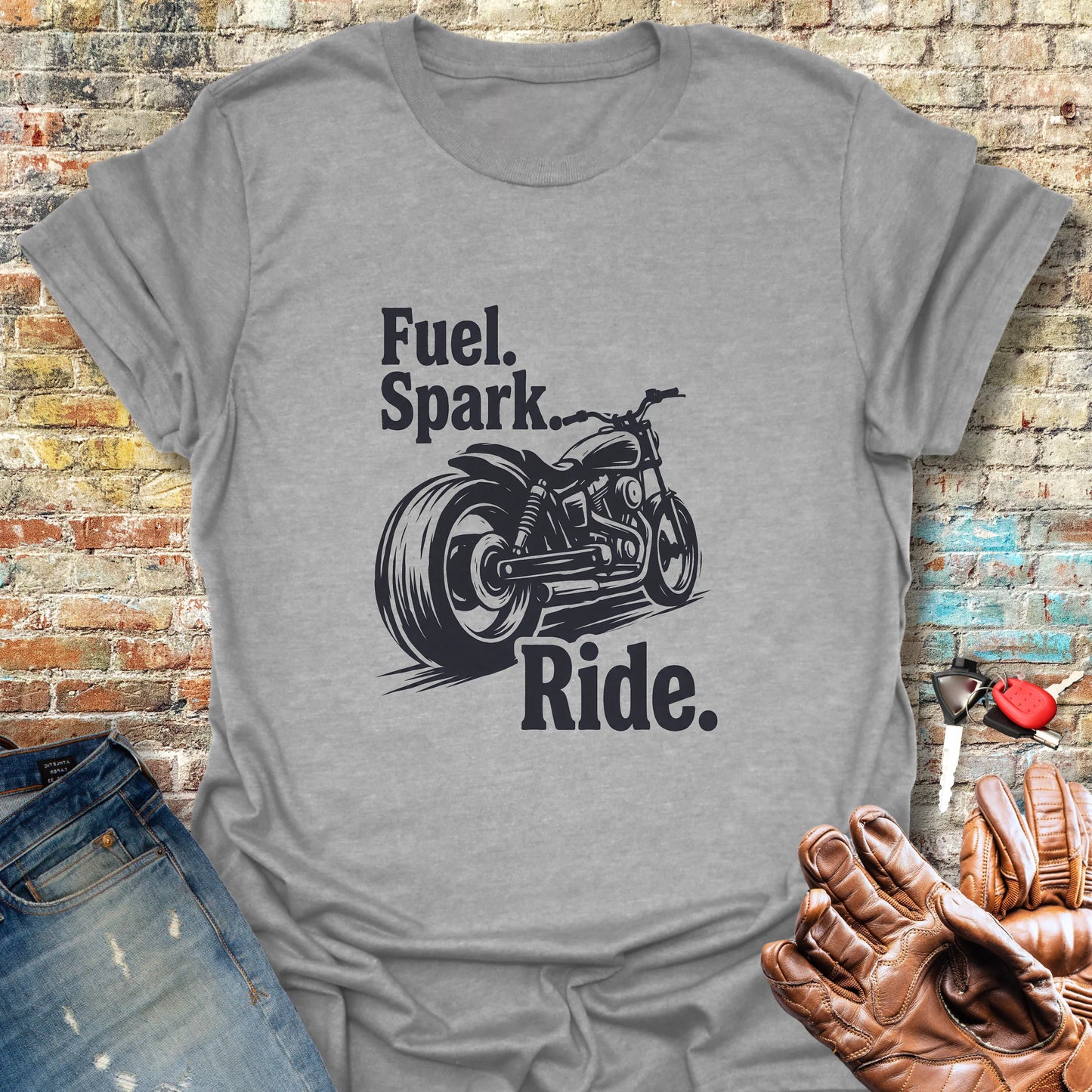 Fuel. Spark. Ride. T-Shirt - Sport Grey