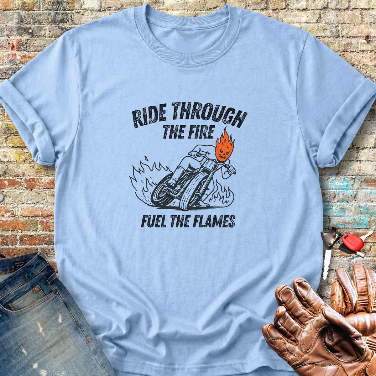 Fuel The Flames Classic T-Shirt - Light Blue