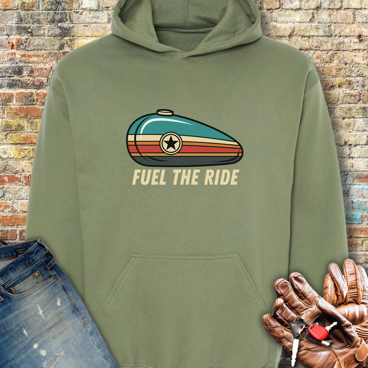 Fuel The Ride Hoodie - Military Green