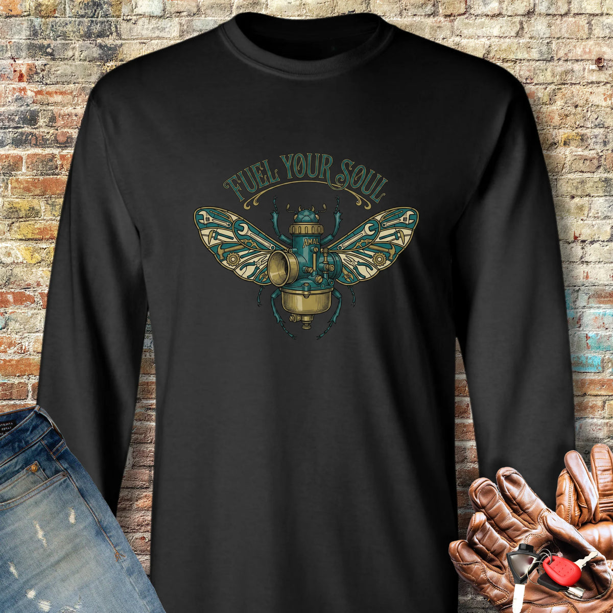 Fuel Your Soul Long Sleeve T-Shirt - Black