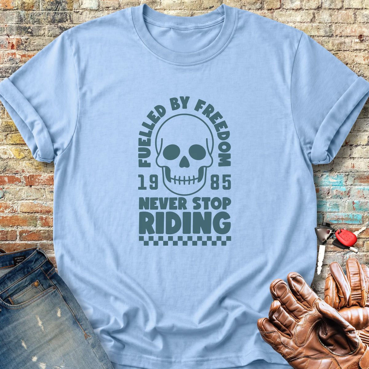 Fuelled By Freedom Classic T-Shirt - Light Blue