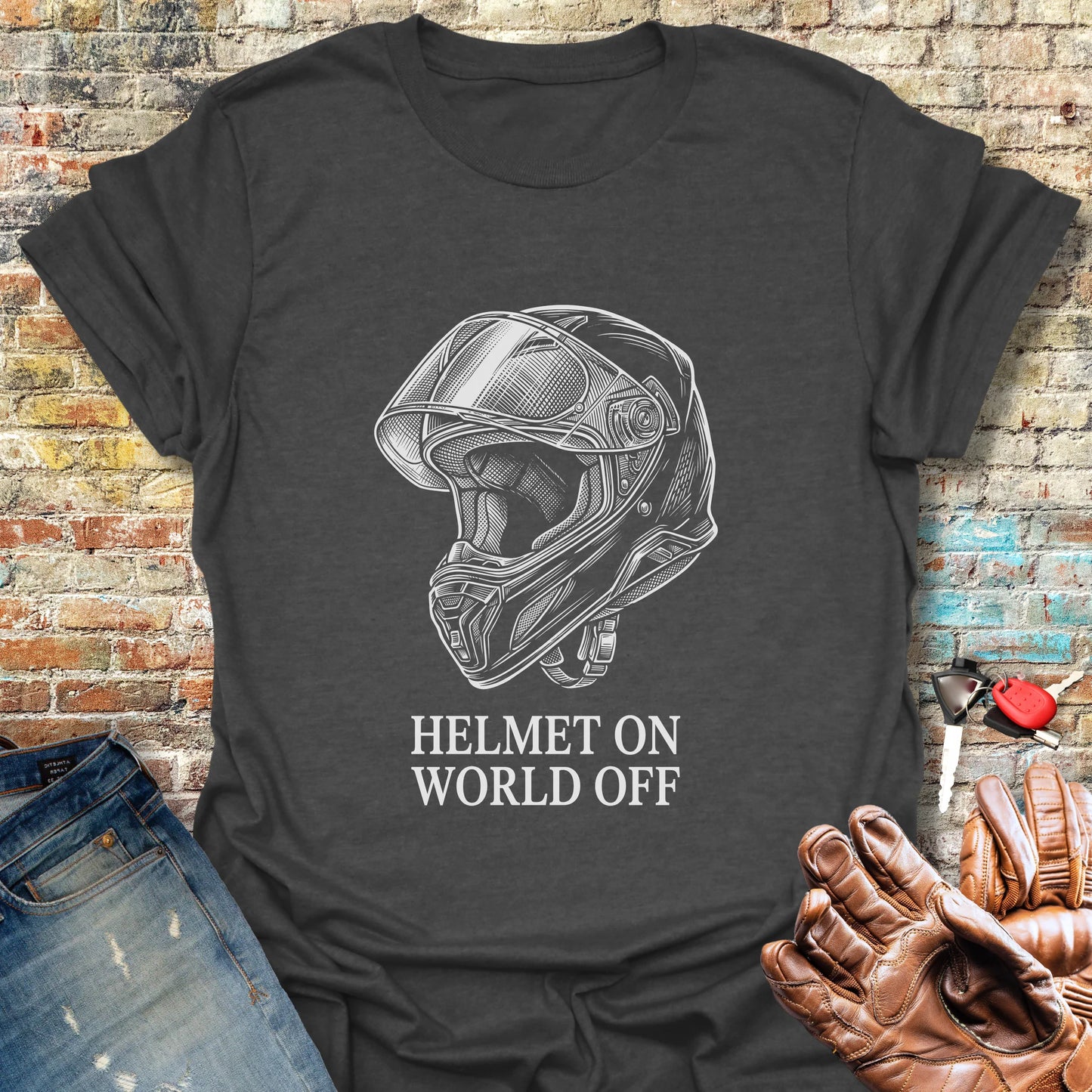 Full Face On T-Shirt - Dark Heather