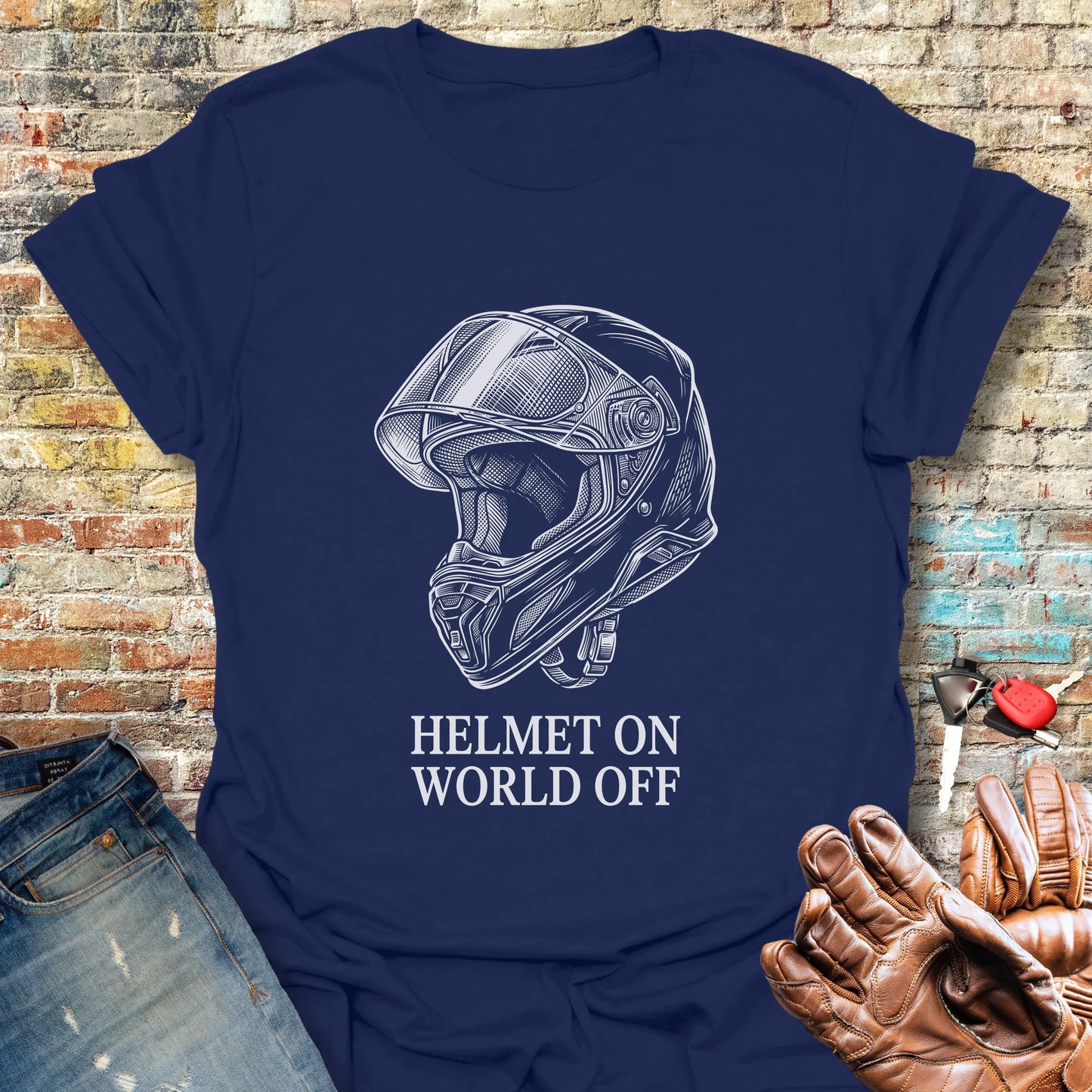 Full Face On T-Shirt - Navy