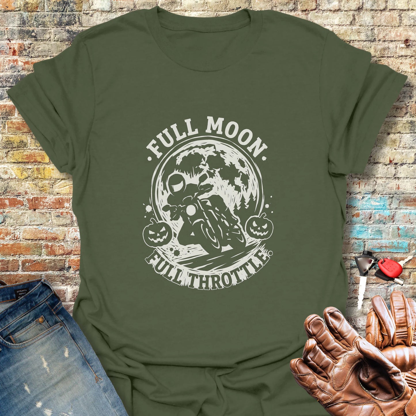 Full Moon T-Shirt - Military Green