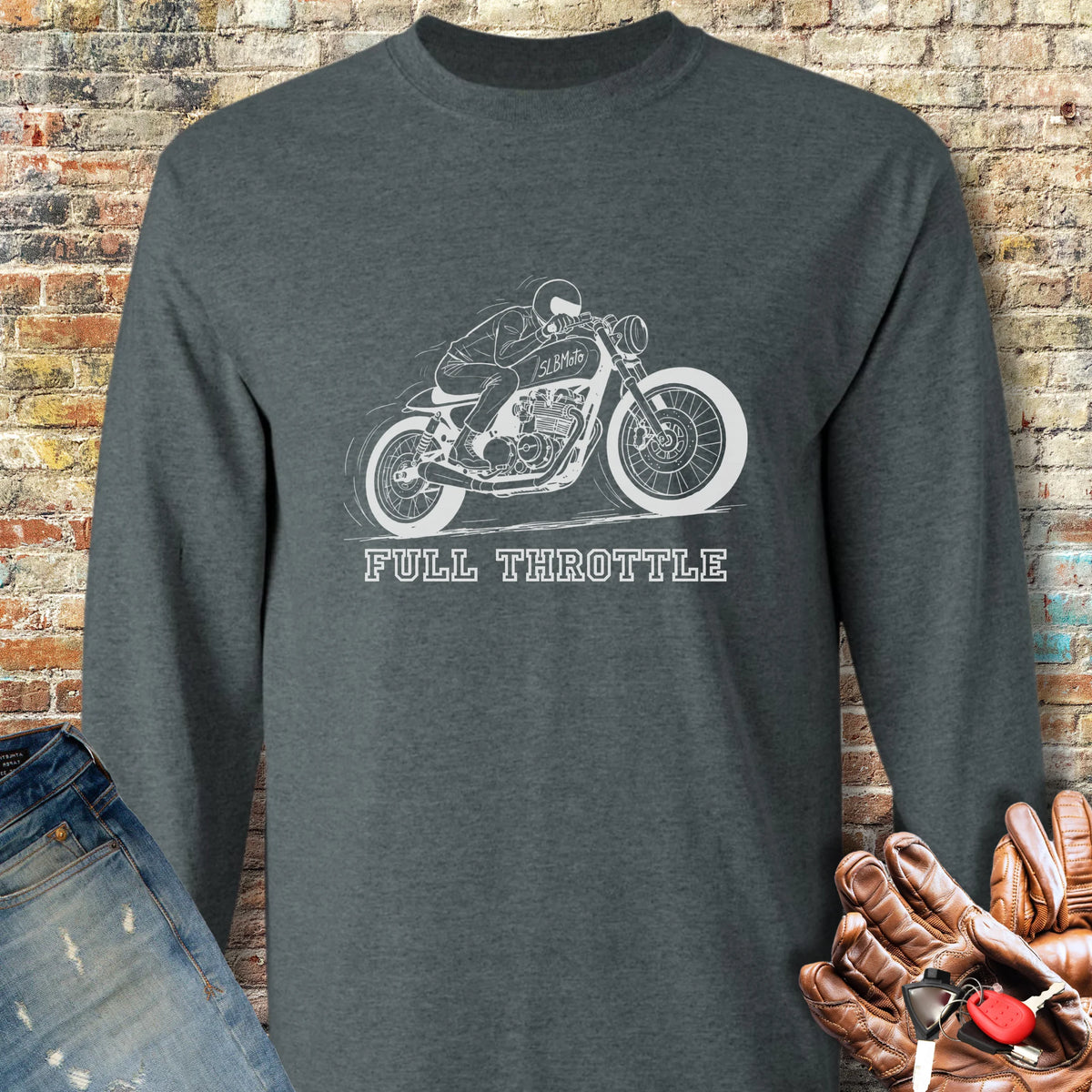 Full Throttle Long Sleeve T-Shirt - Dark Heather