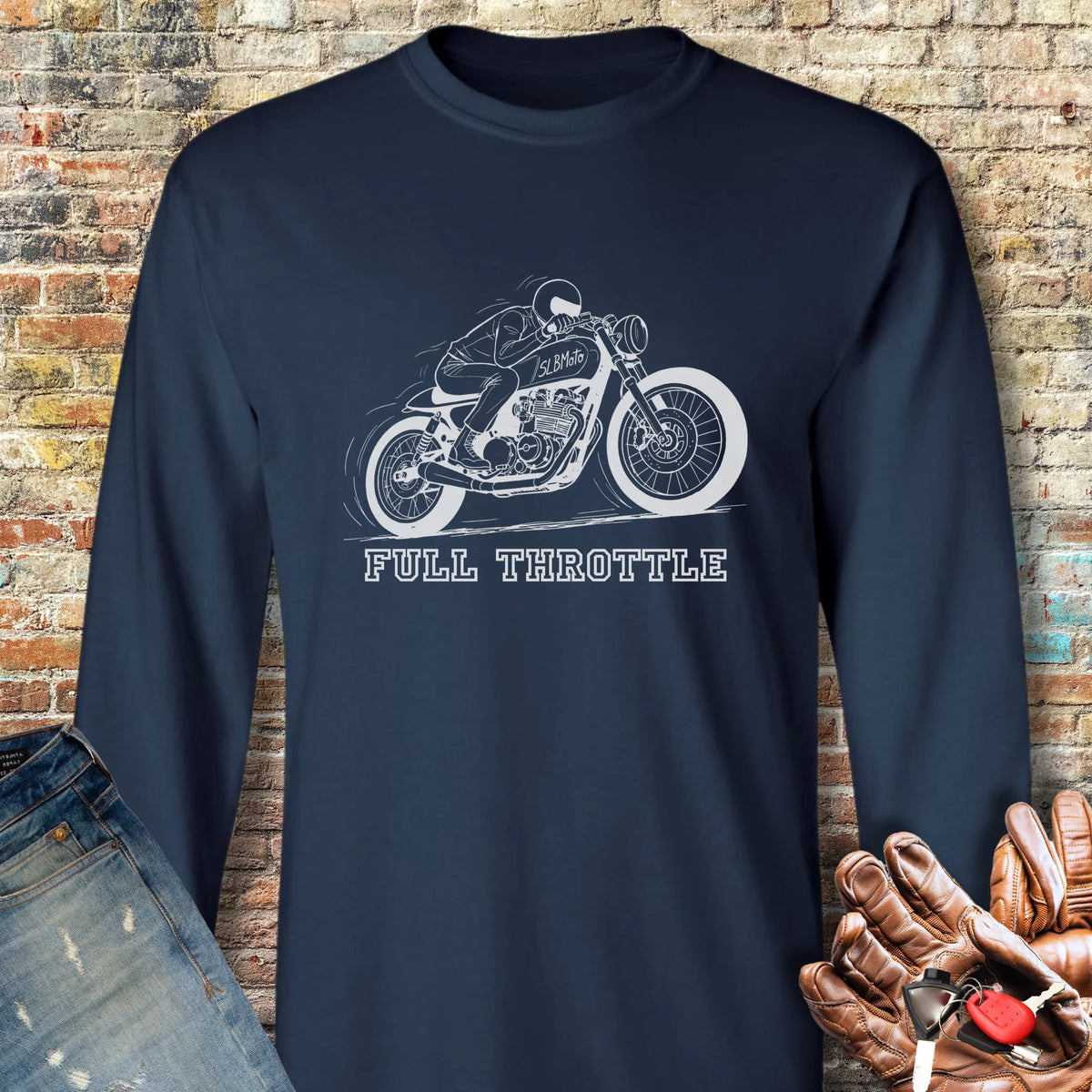 Full Throttle Long Sleeve T-Shirt - Navy