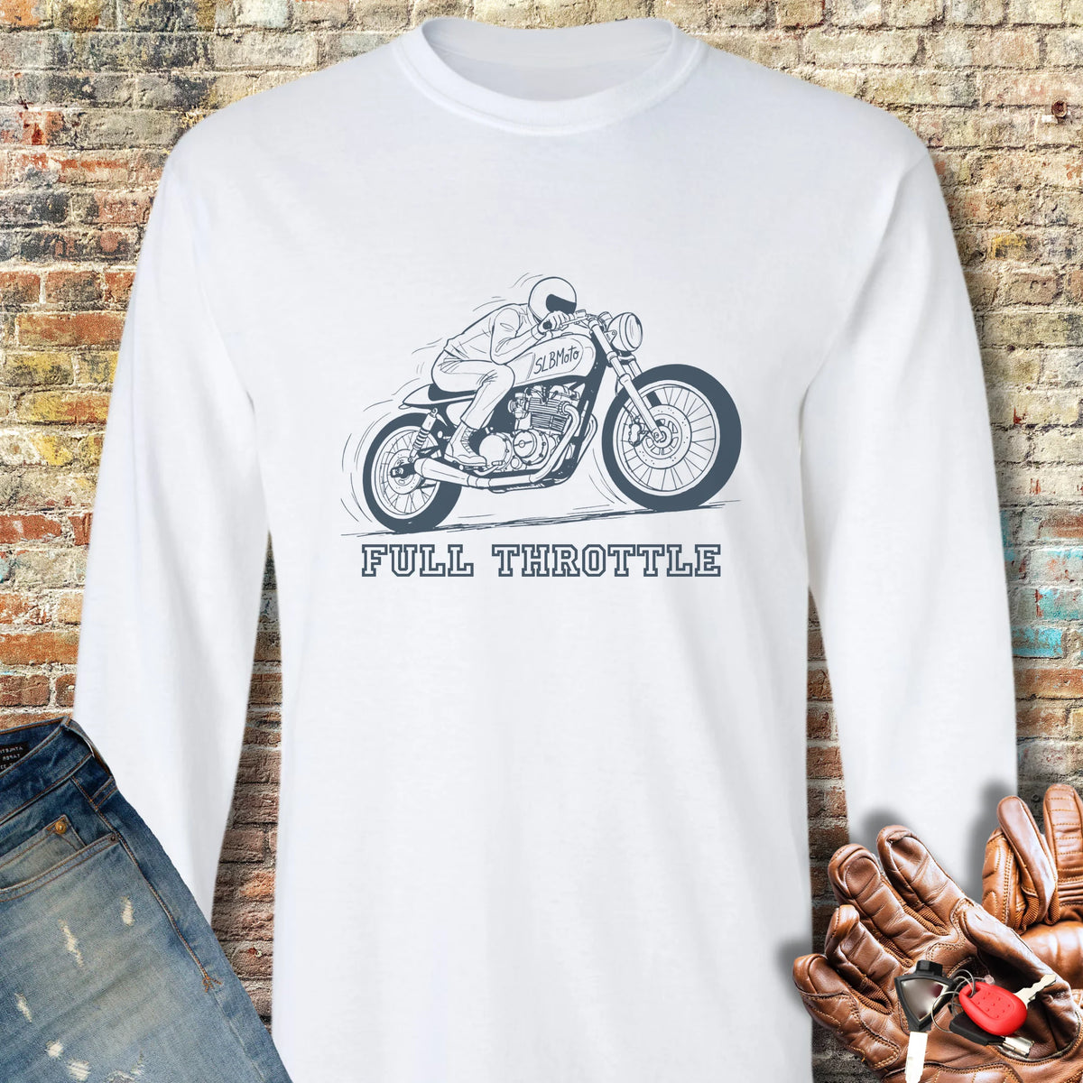 Full Throttle Long Sleeve T-Shirt - White