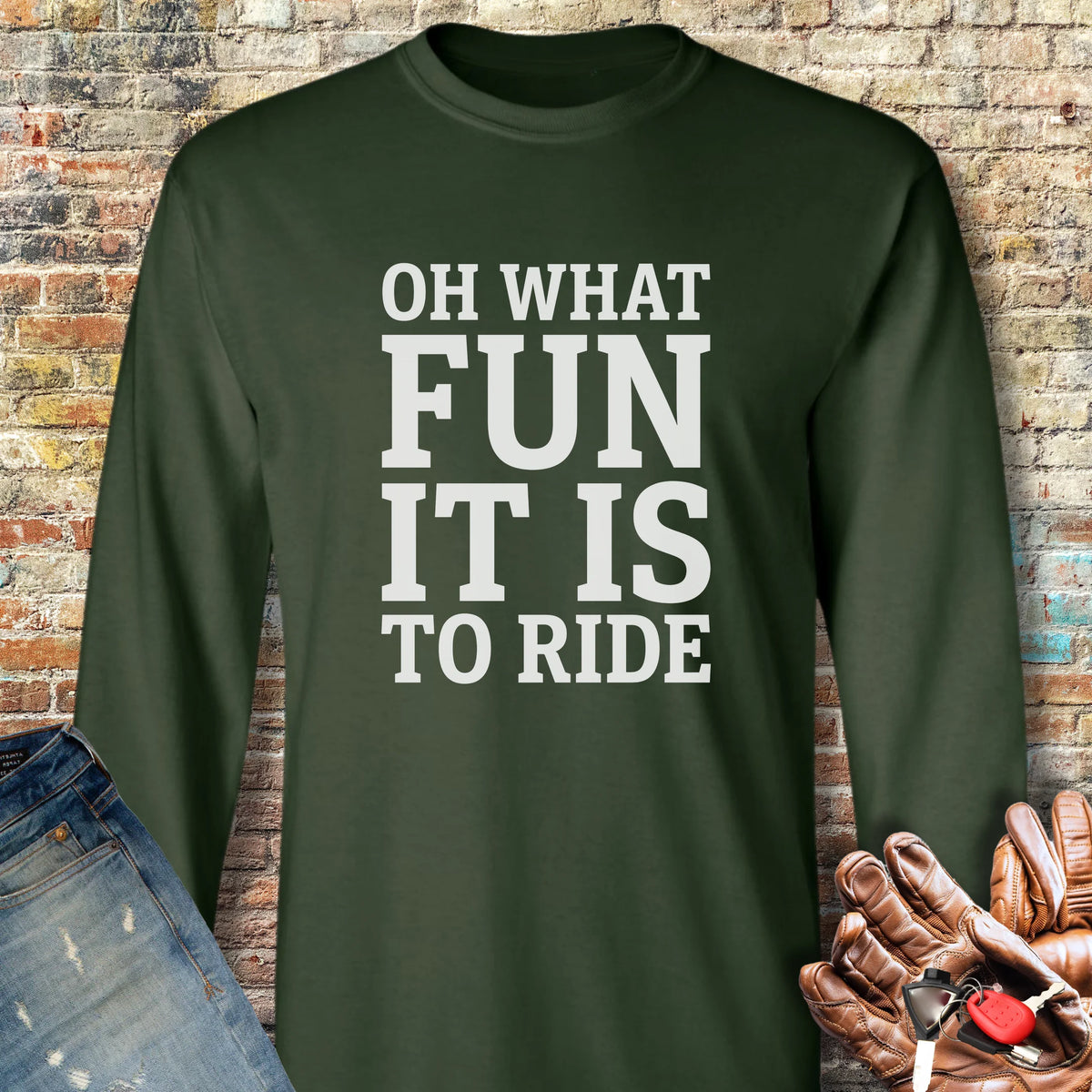 Fun Ride Long Sleeve T-Shirt - Forest Green
