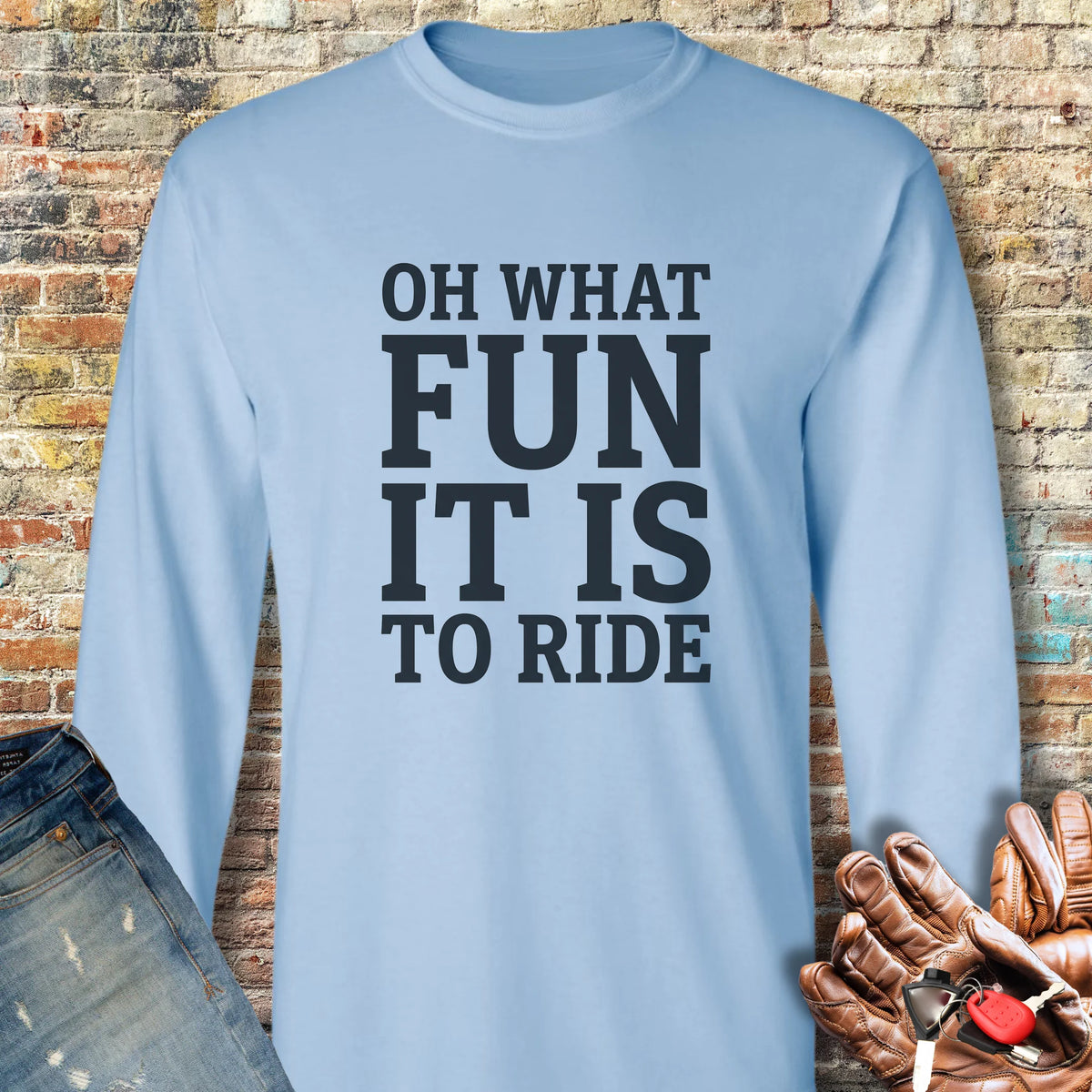 Fun Ride Long Sleeve T-Shirt - Light Blue