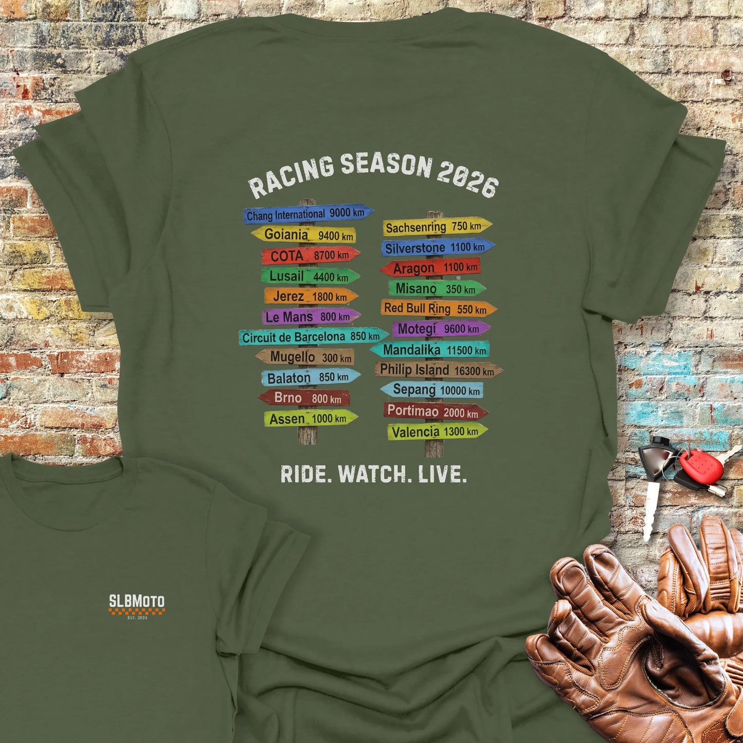 GP World Tour 2026 Back Print T-Shirt - Military Green