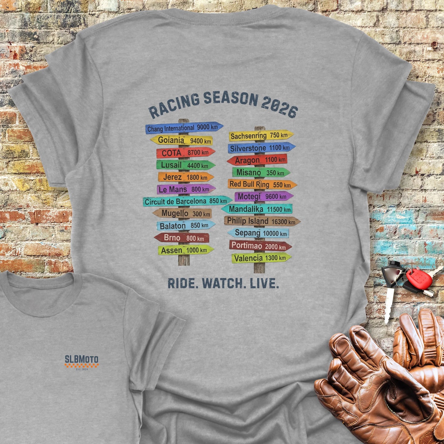 GP World Tour 2026 Back Print T-Shirt - Sport Grey