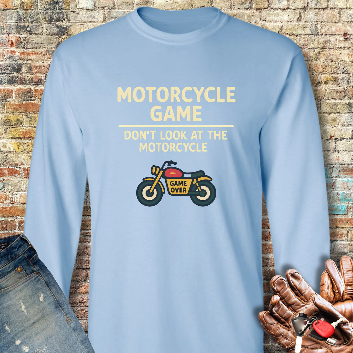 Game Over Long Sleeve T-Shirt - Light Blue