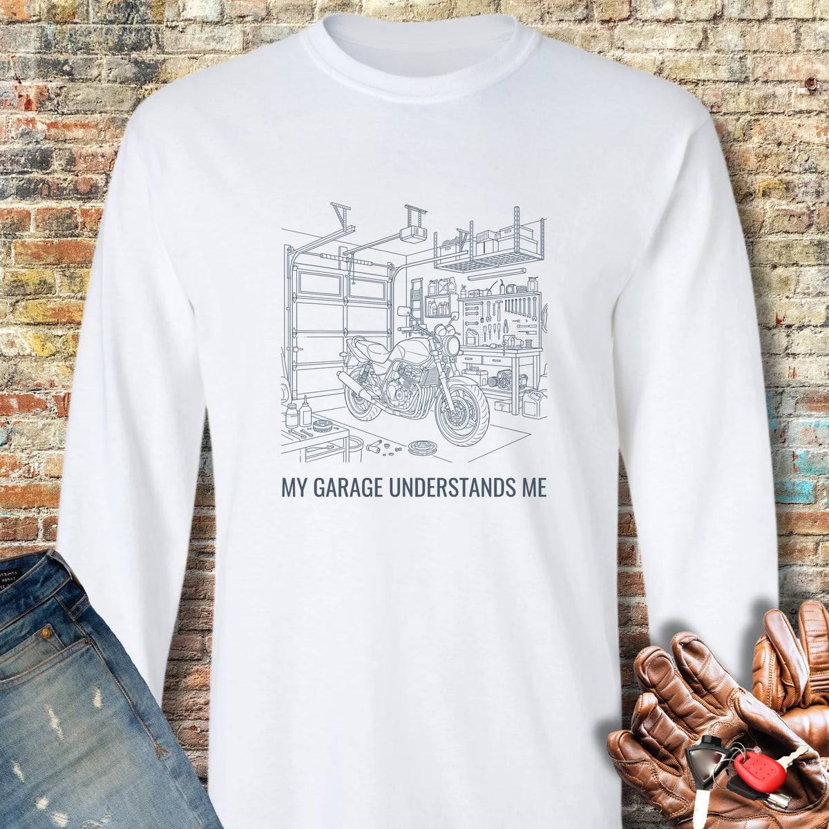 Garage Confessional Long Sleeve T-Shirt - White