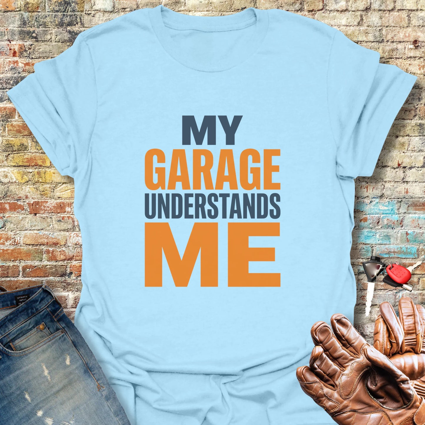 Garage Confidential T-Shirt - Light Blue