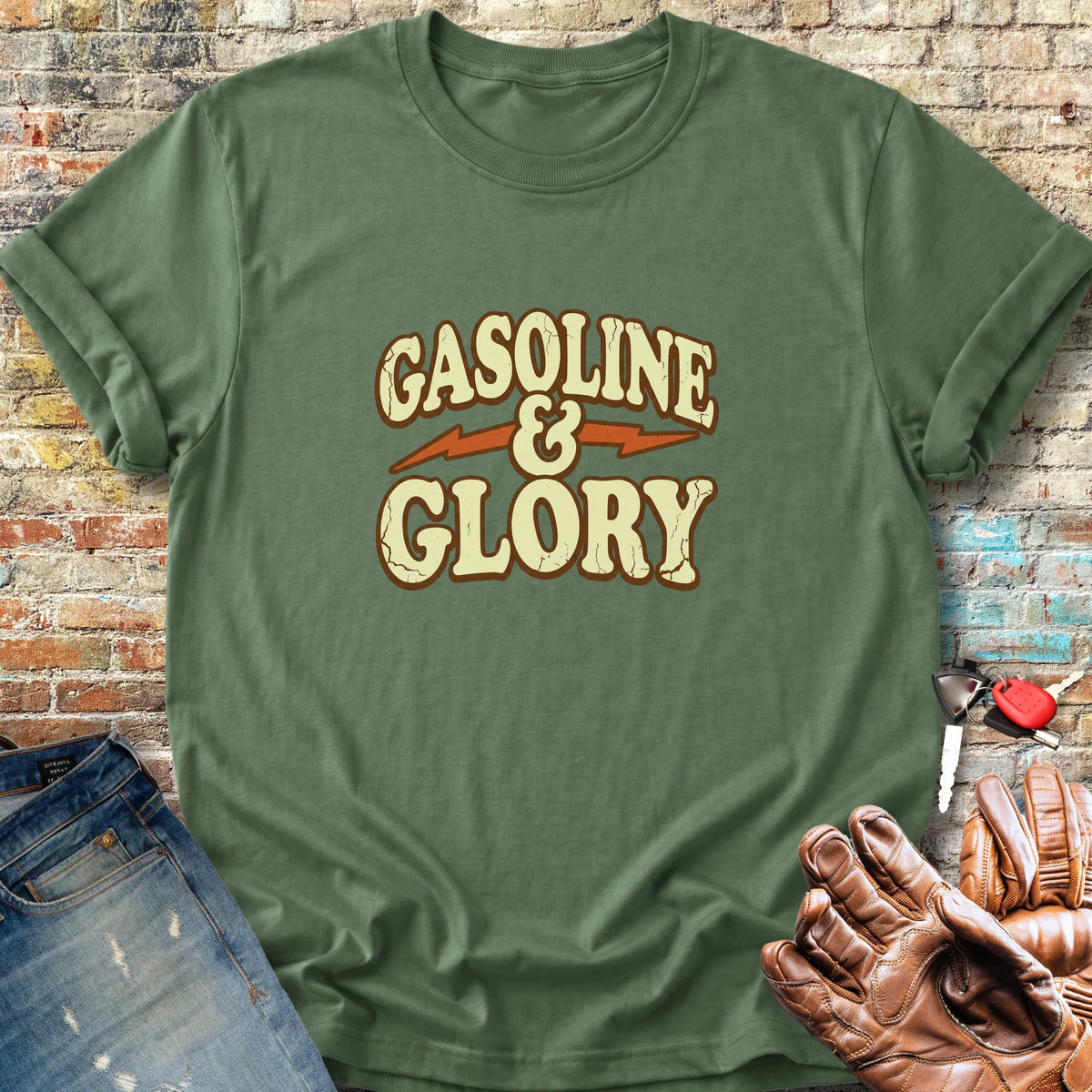Gasoline & Glory Classic T-Shirt - Military Green