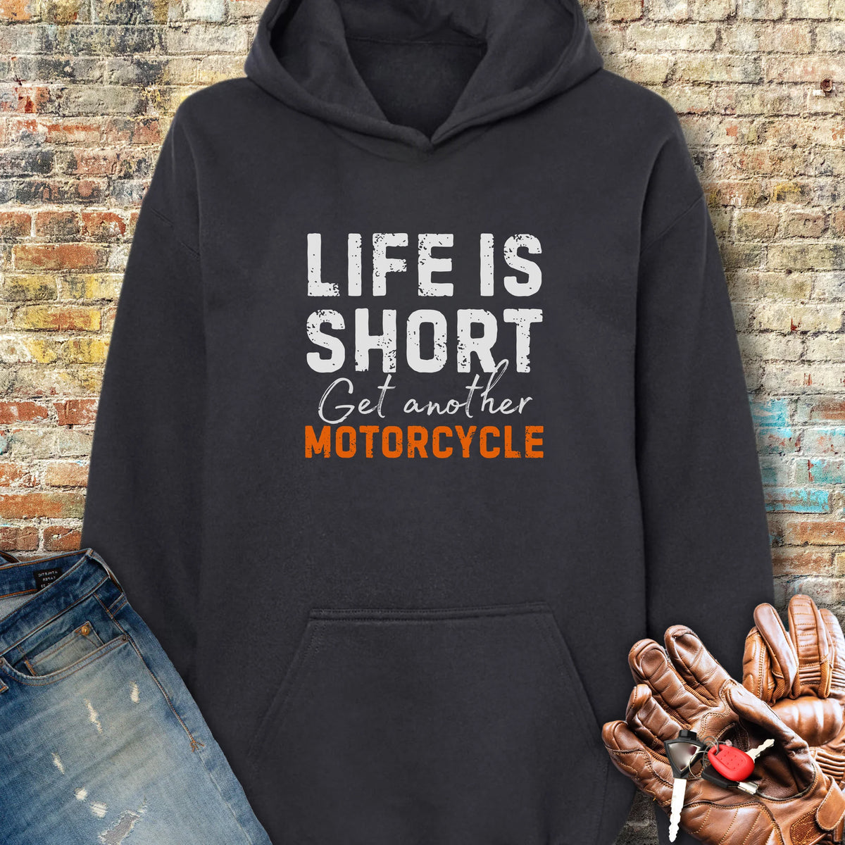 Get Another Motorcycle Hoodie - Black