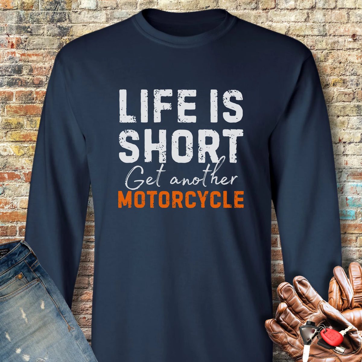 Get Another Motorcycle Long Sleeve T-Shirt - Navy