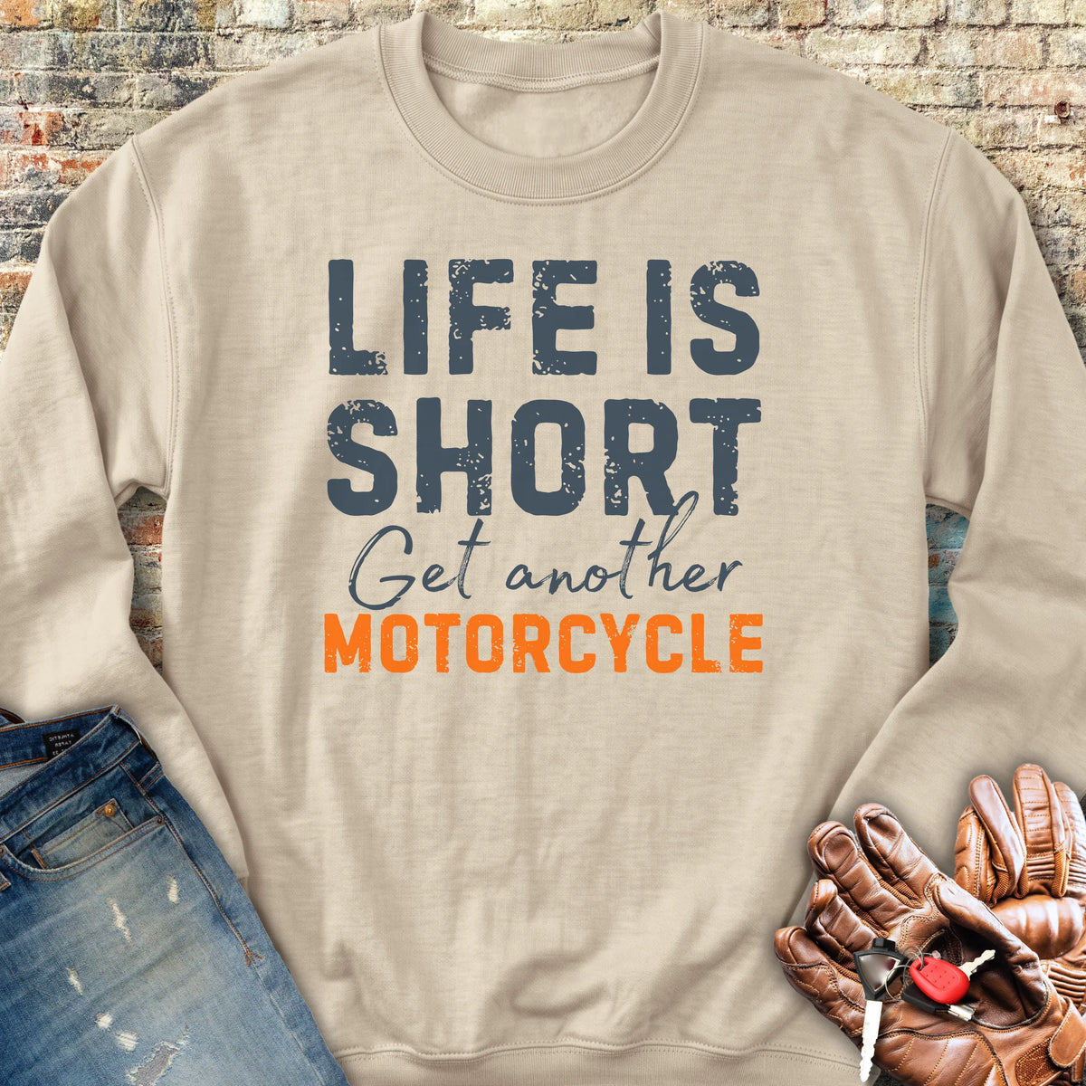 Get Another Motorcycle Sweatshirt - Sand