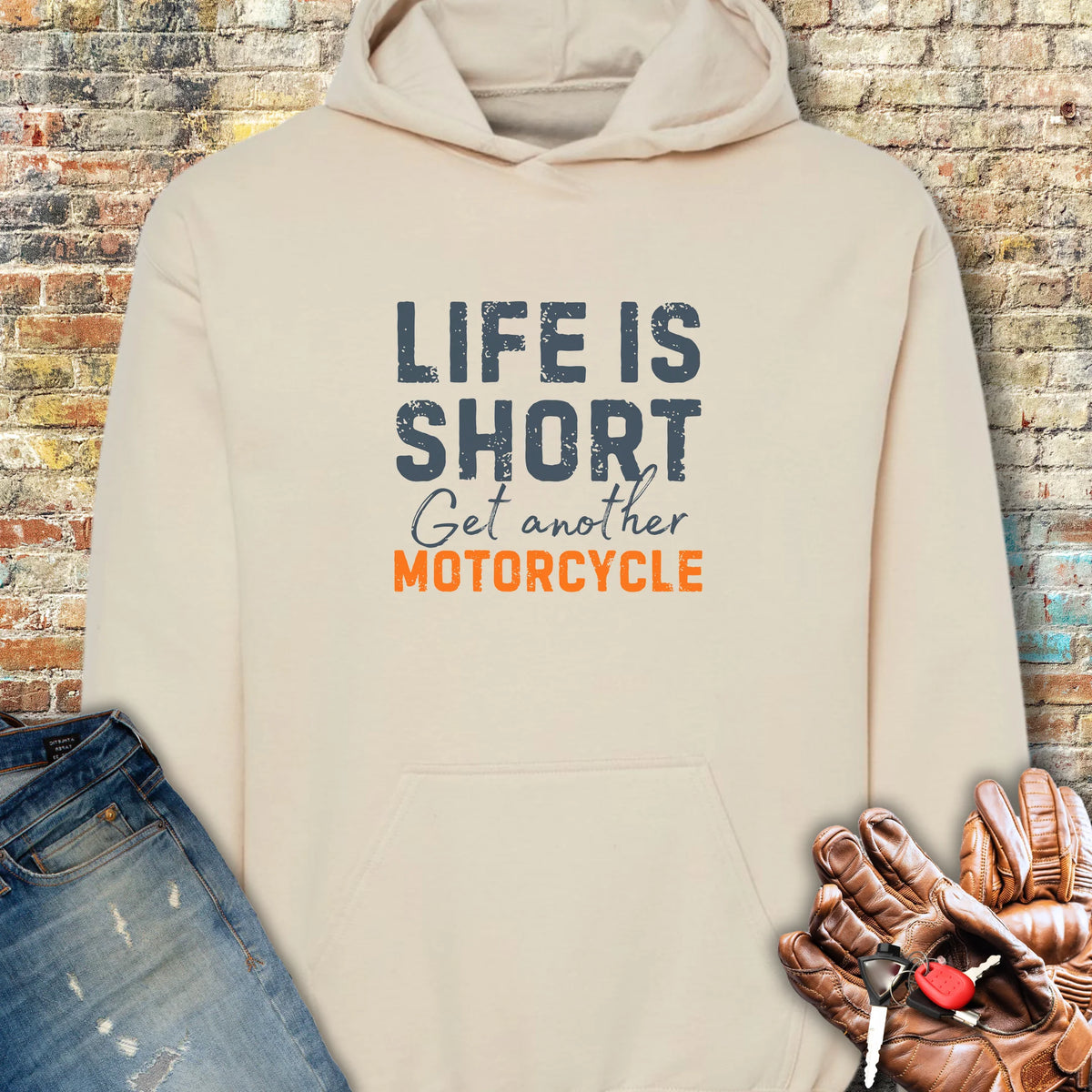 Get Another Motorcycle Hoodie - Sand