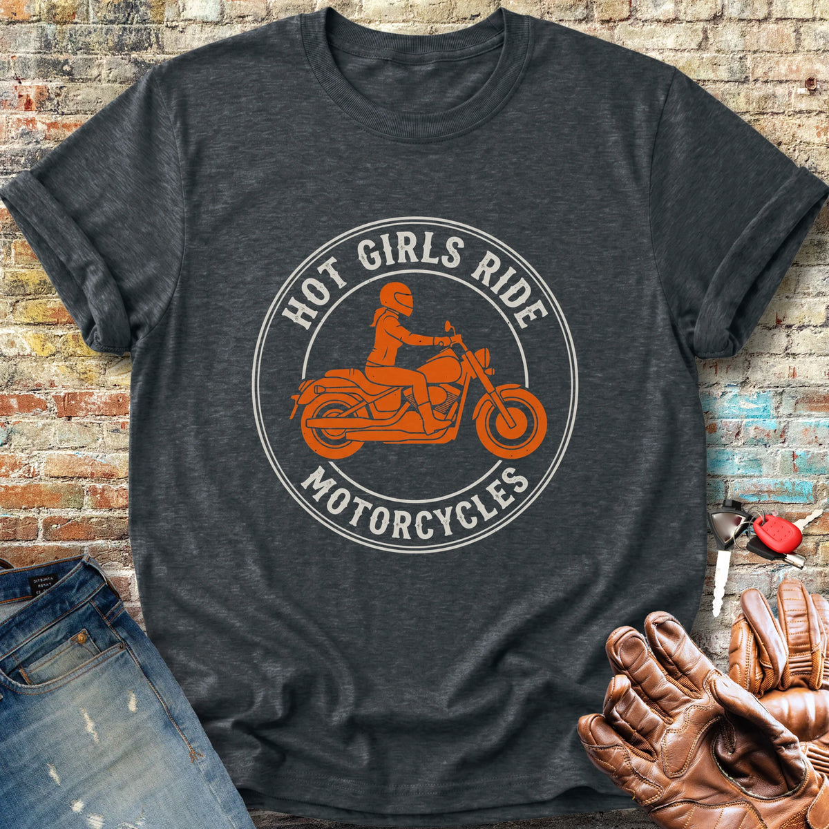 Girls Ride Classic T-Shirt - Dark Heather