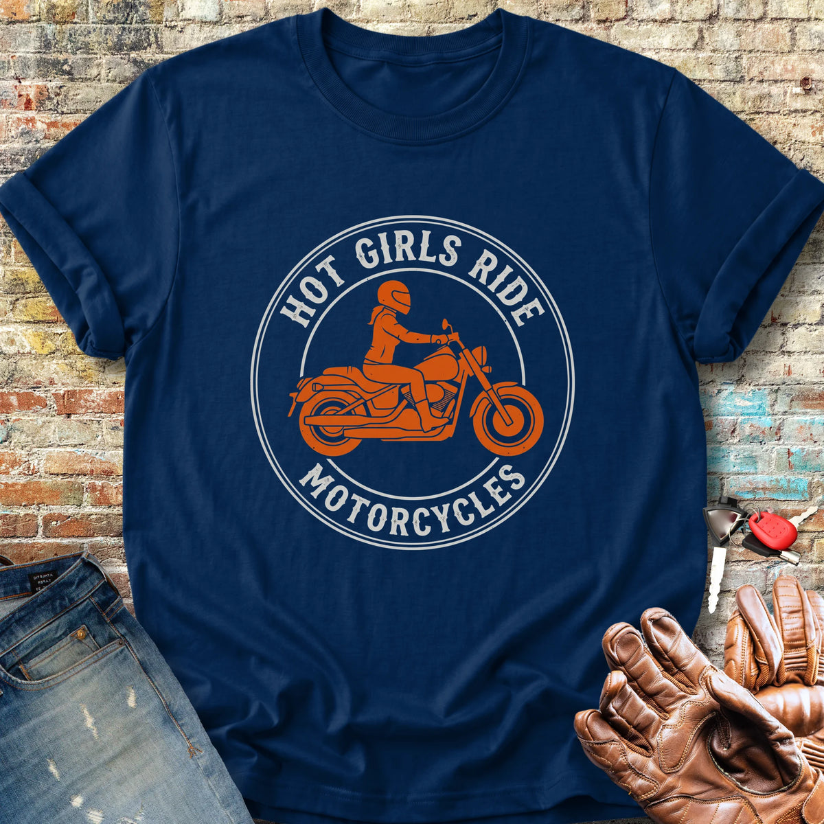 Girls Ride Classic T-Shirt - Navy